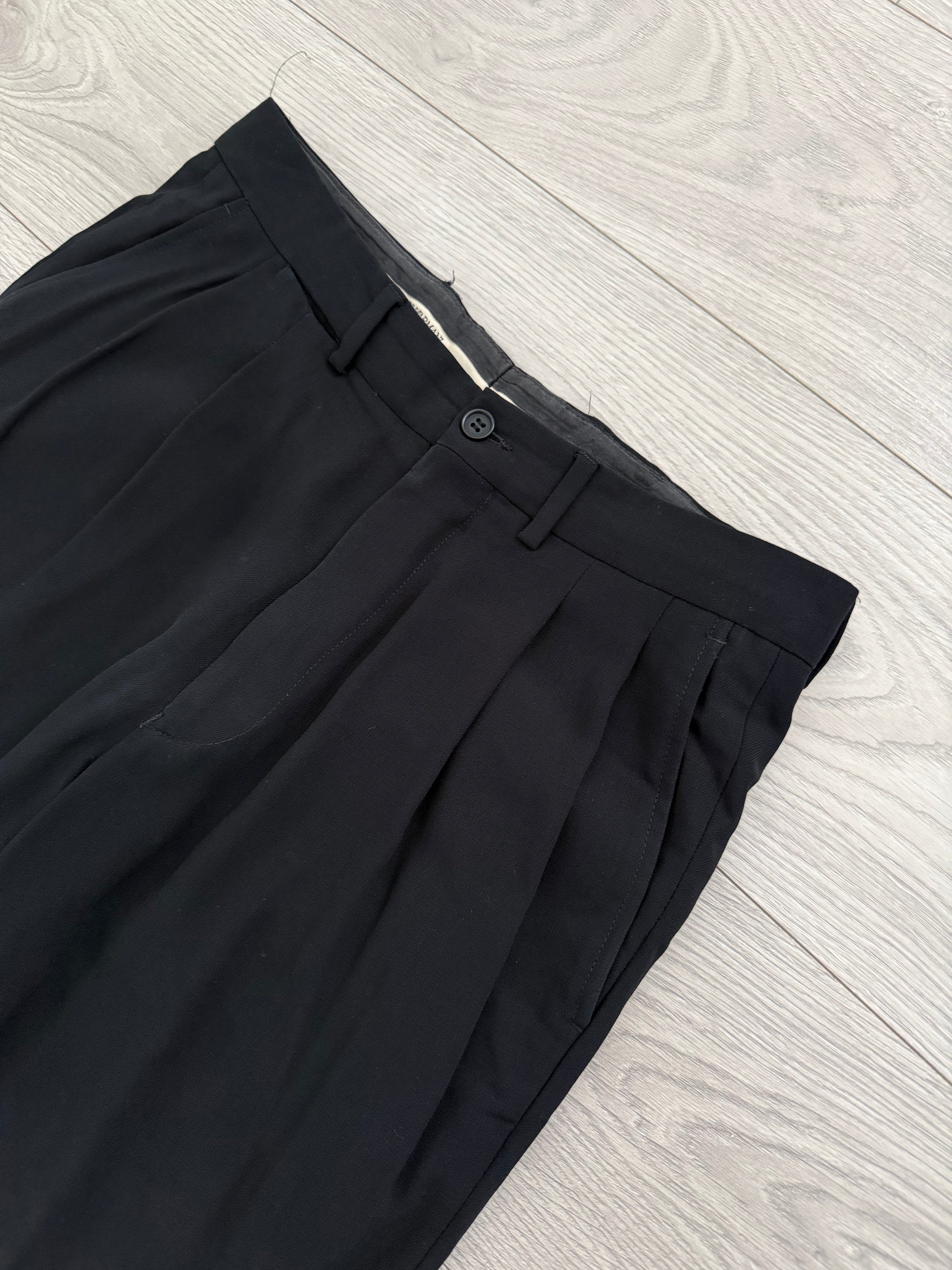 Emporio Armani 1990s Double Pleated Draped Wool Pants - Size 30