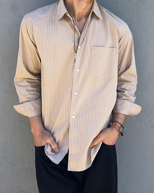 Comme Des Garcons Homme Deux 1997 Textured Check Shirt - Size M
