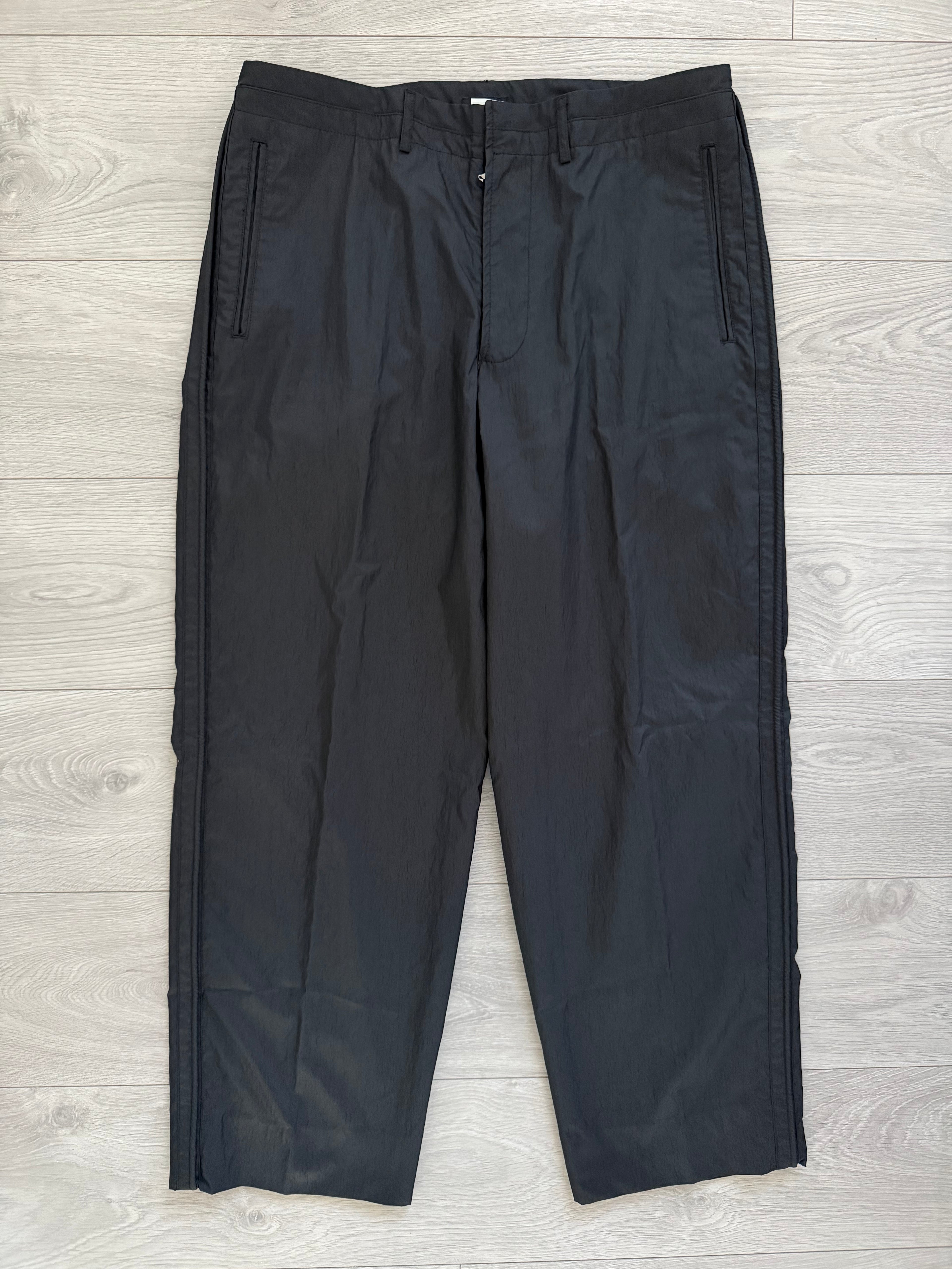 Armani 1990s Black Label Cotton Nylon Grey Pants - Size 36" Waist