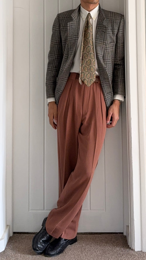 Allegri Armani 1980s Double Pleat Rayon Draped Pants - Size 31" Waist