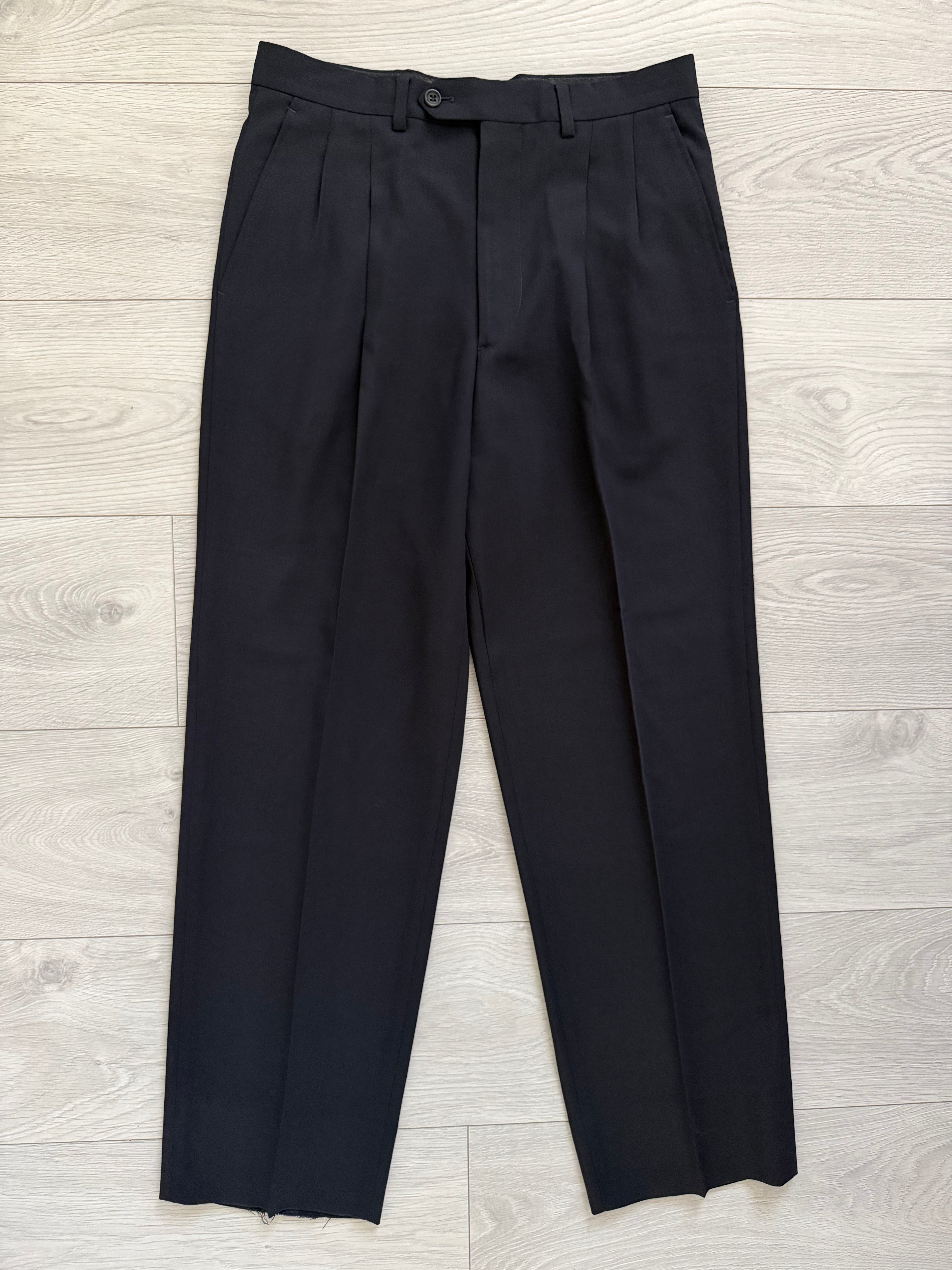 Giorgio Armani 1980s 2B Double Pleat Lightweight Navy Wool Suit - Size M Jacket / 32" Waist