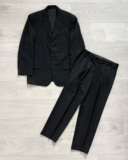 Comme Des Garcons Homme 2001 Pleated Wool Gabardine Suit - Size S Jacket / 30" Waist