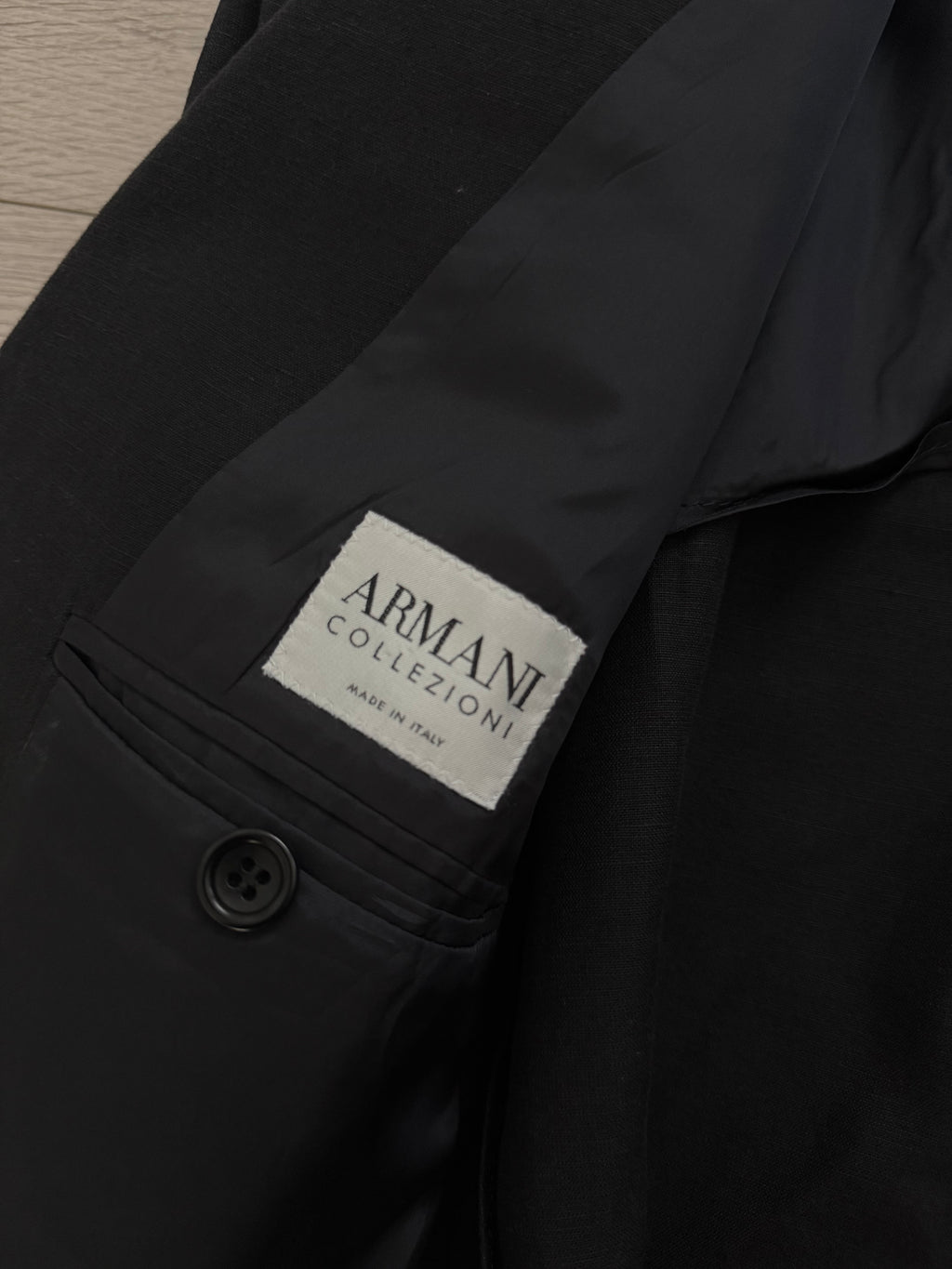 Armani 1990s 3B Linen Navy Sports Blazer Jacket - Size XL