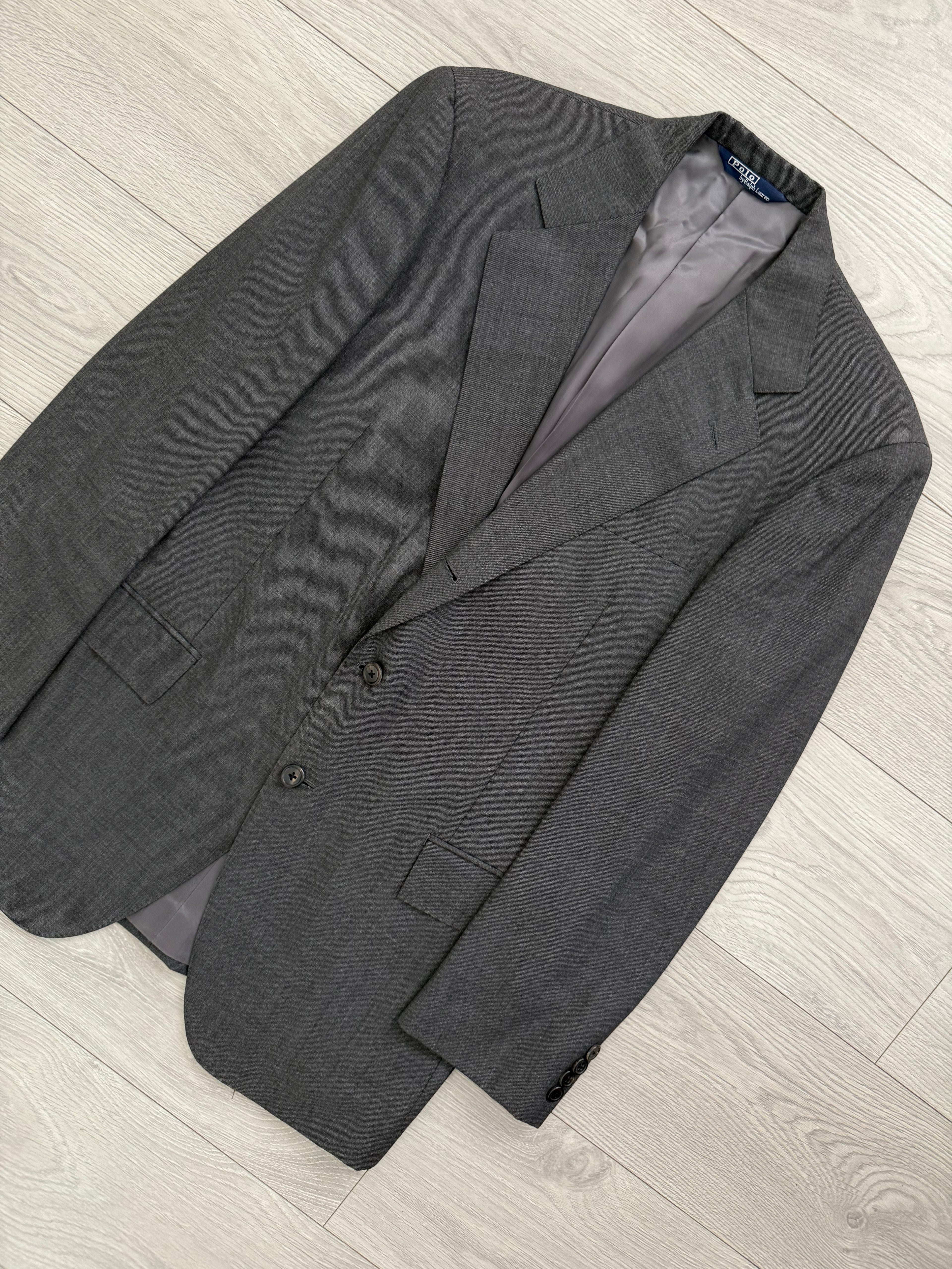 Ralph Lauren 1990s 2B Wool Grey Double-Pleated Suit - Size M Jacket / 32" Waist