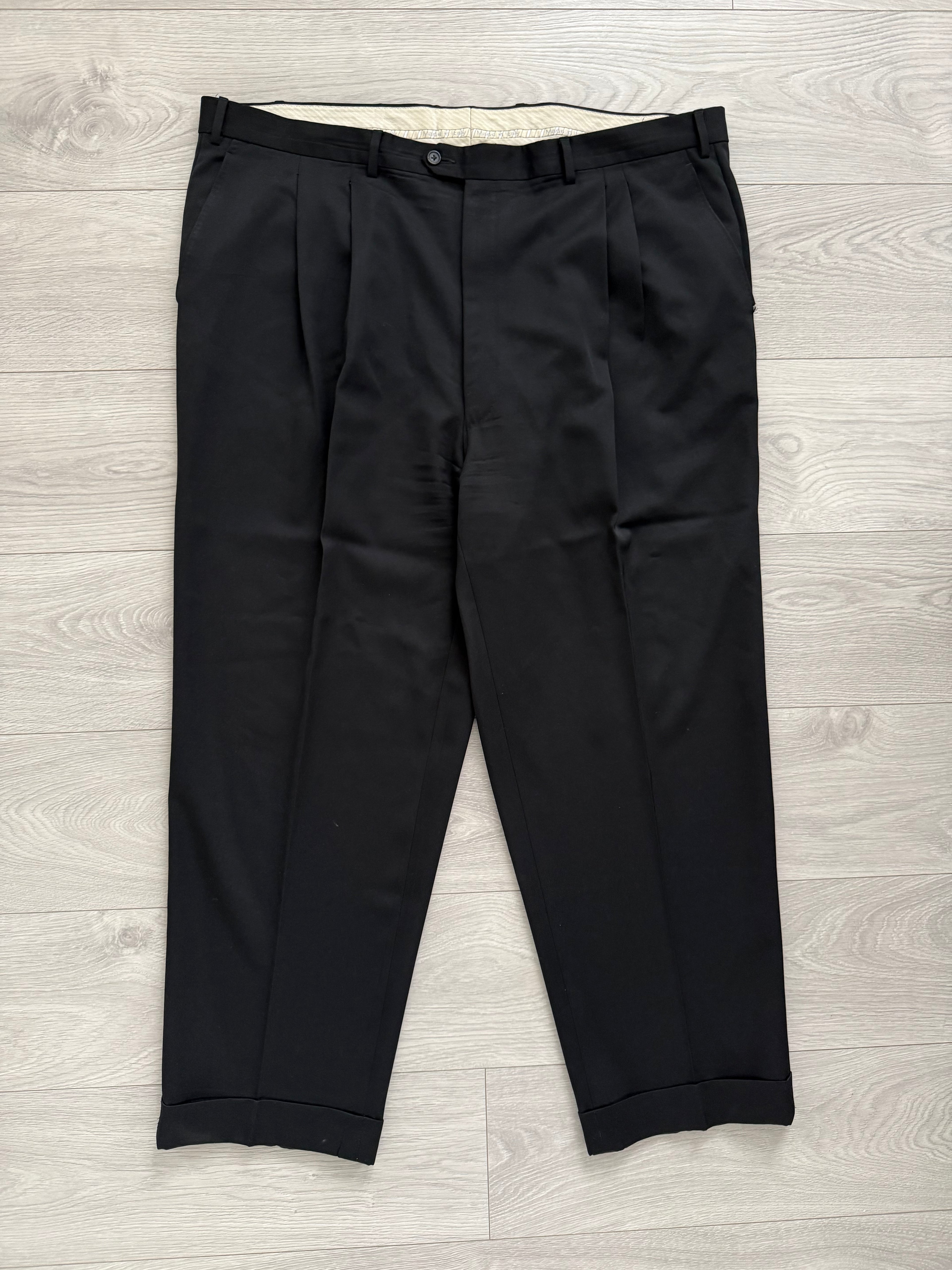 Vintage 1980s Double Pleat Wool Pants Made in Italy - Size 44" Waist
