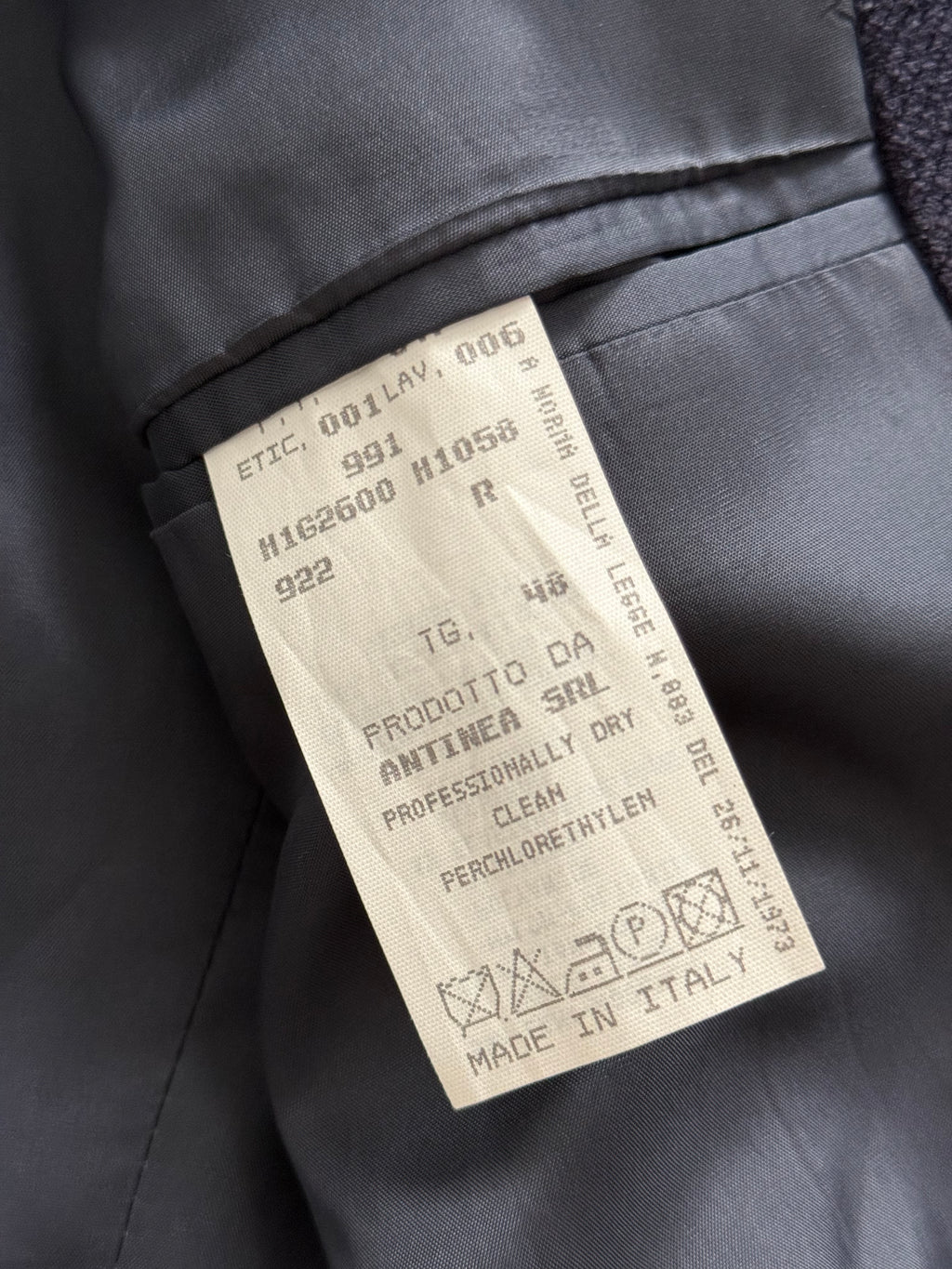 Emporio Armani 3B Wool Twill Navy Sport Jacket Blazer - Size S