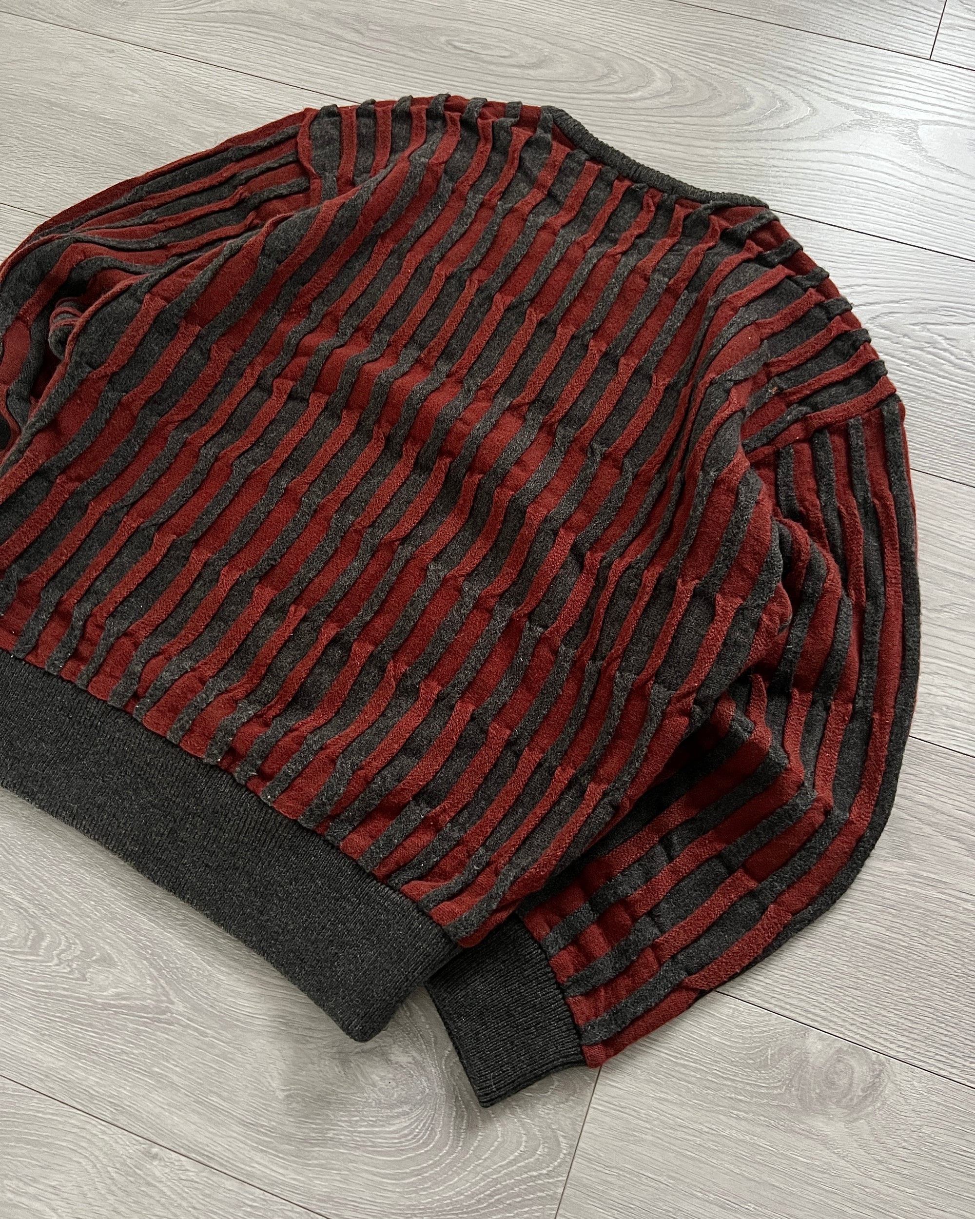Issey Miyake 1990s 3D Woven Textured Knit Sweater - Size M