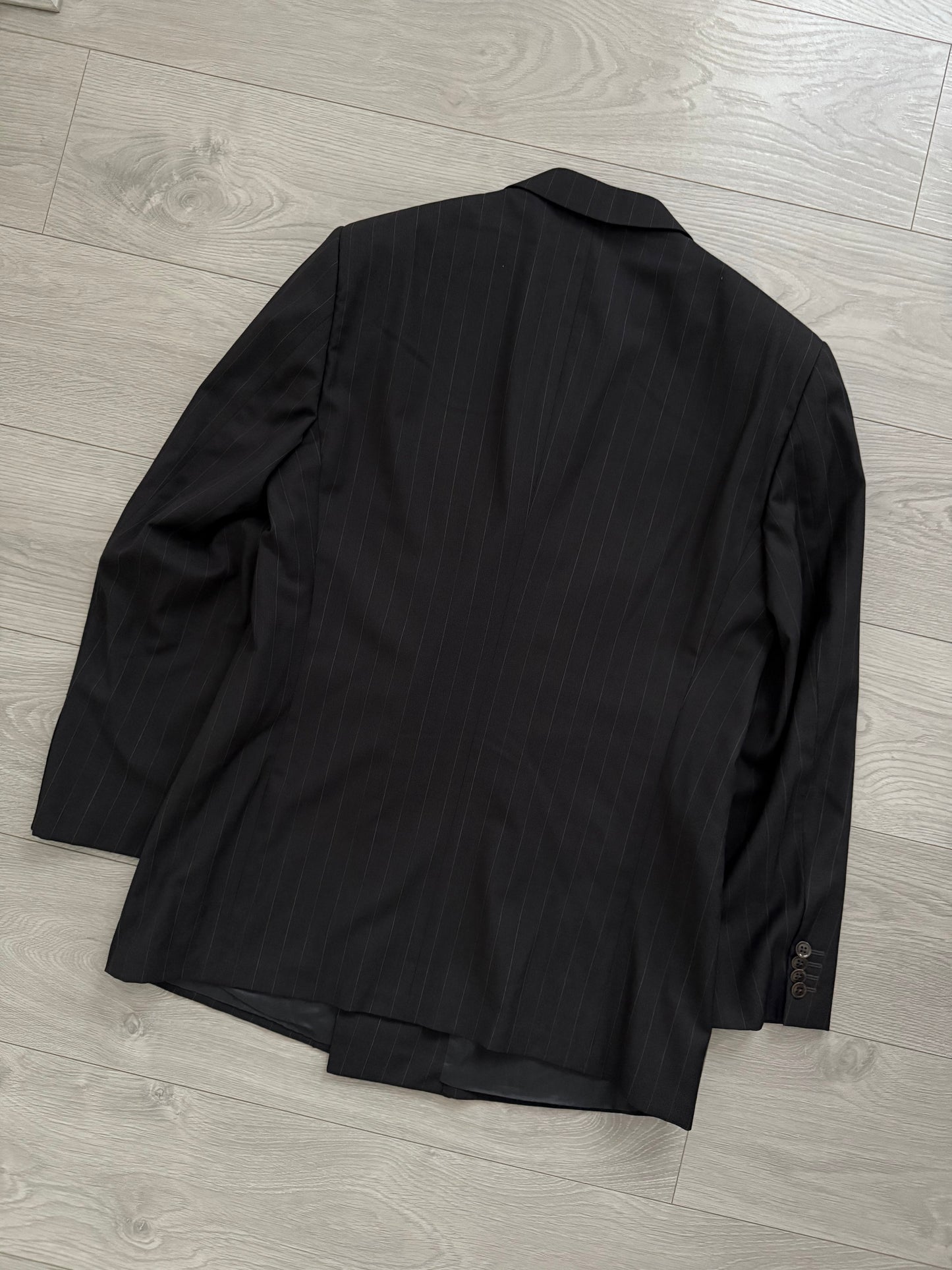 Armani 1990s Double Breasted Pleated Wool Suit - Size L Jacket / 34" Waist