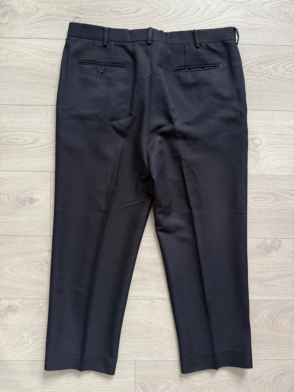 Vintage 1990s Double Pleat Wool Navy Pants - Size 38" Waist