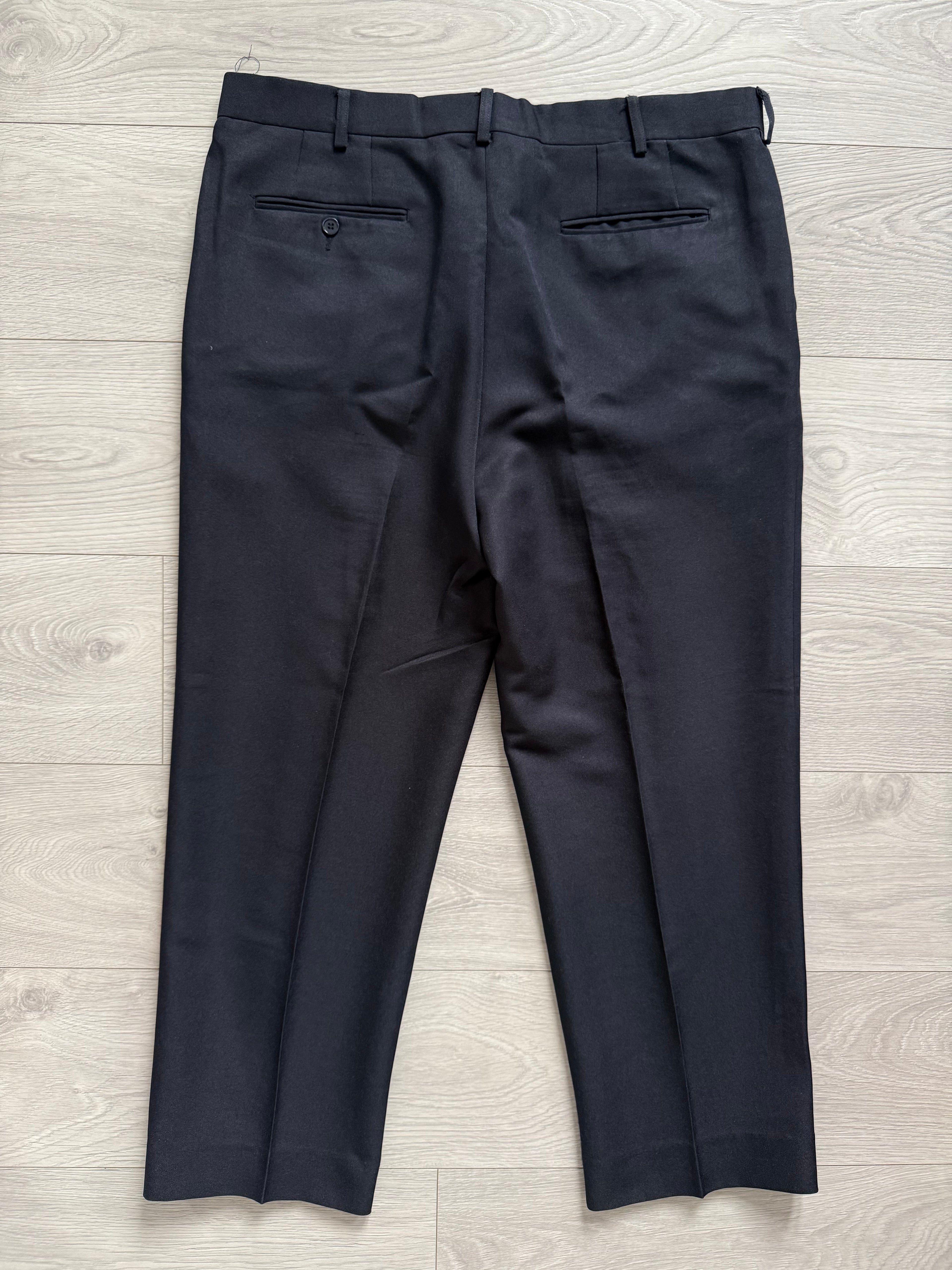 Vintage 1990s Double Pleat Wool Navy Pants - Size 38" Waist