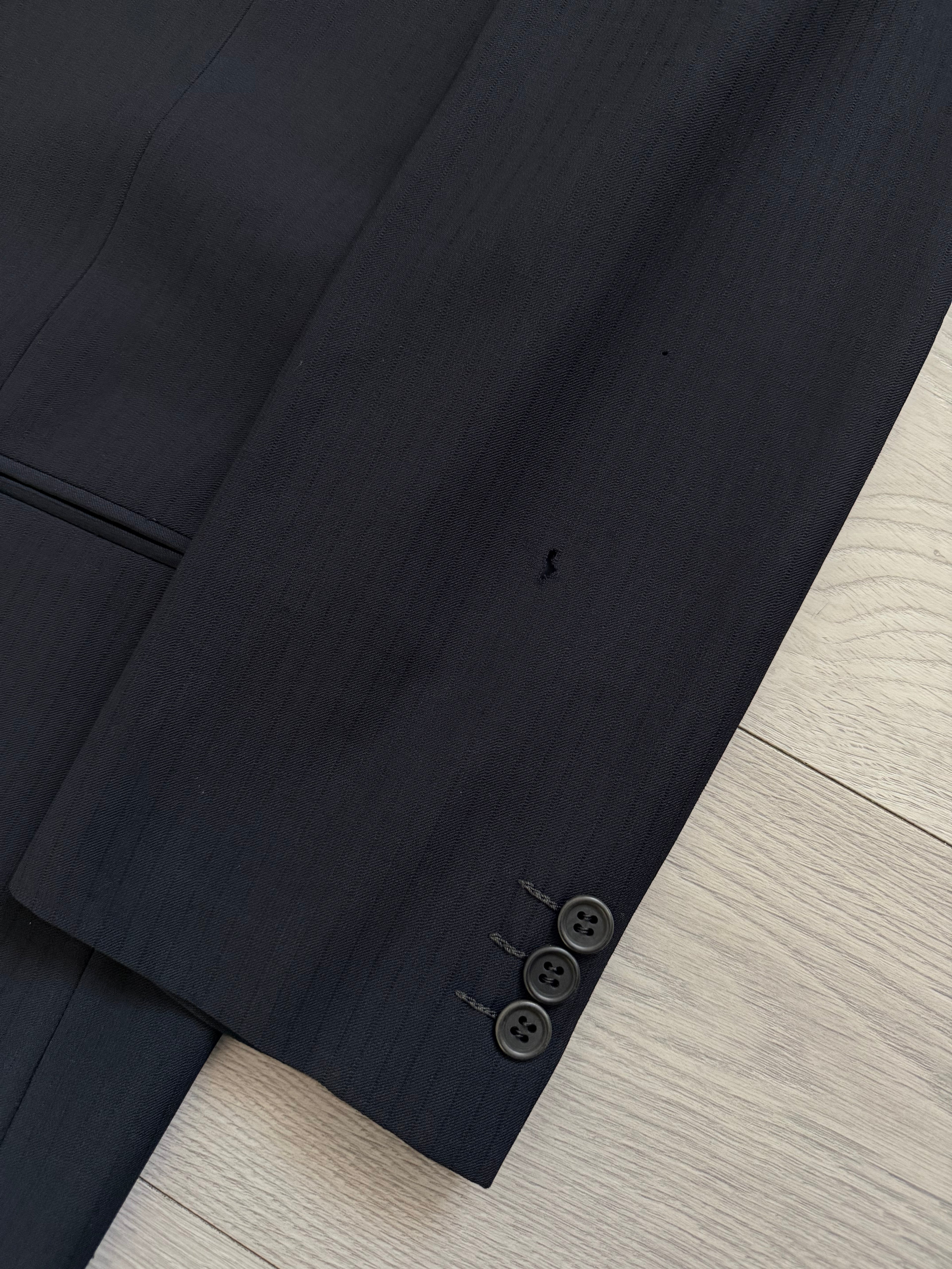 Giorgio Armani 1980s 3B Double Pleat Lightweight Navy Wool Suit - Size M Jacket / 30" Waist