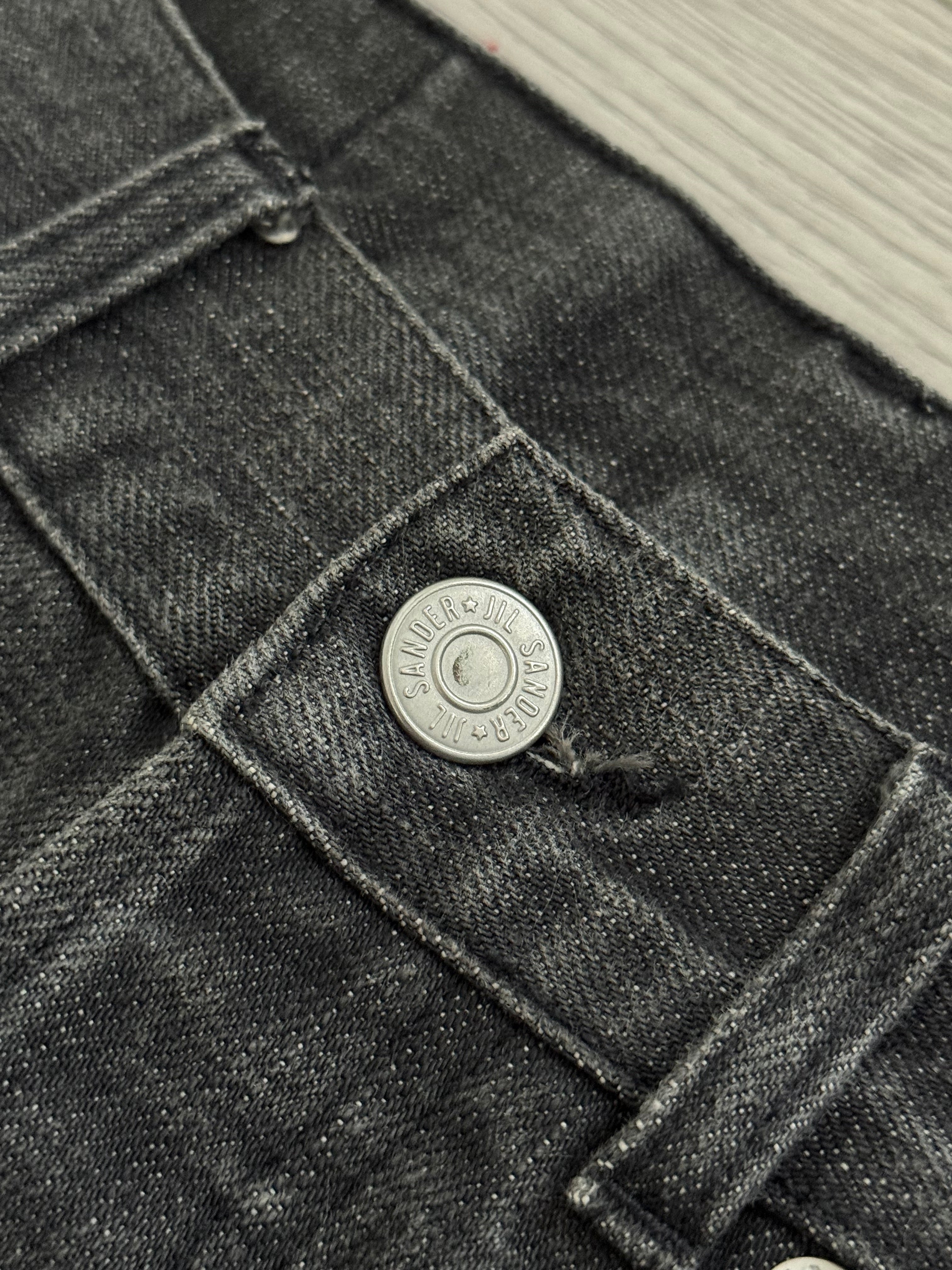 Jil Sander by Raf Simons Side Panelled Washed Grey Denim Jeans - Size 29