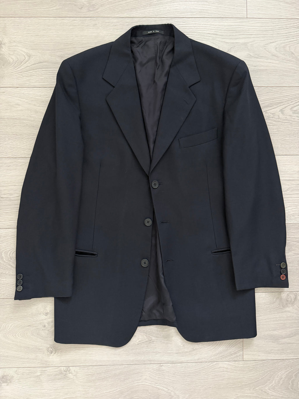 Emporio Armani 1990s 3B Navy Wool Sport Jacket Blazer - Size L