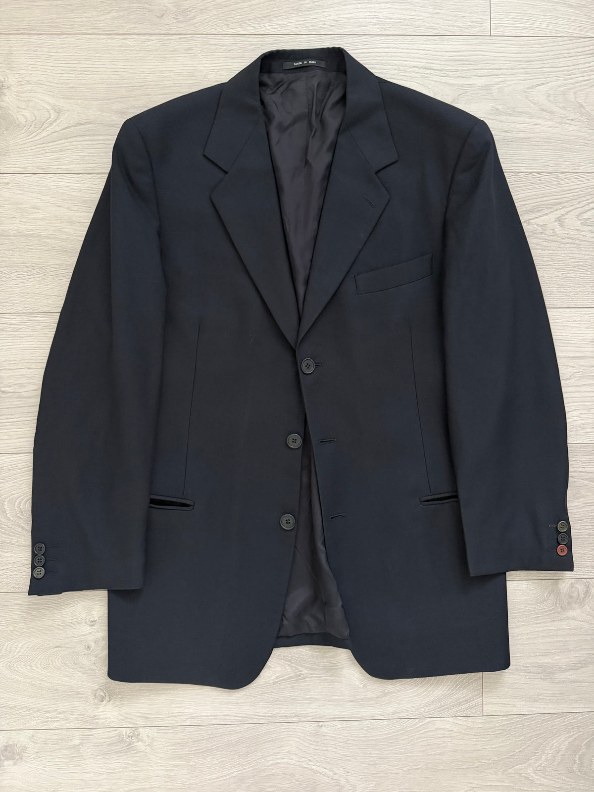 Emporio Armani 1990s 3B Navy Wool Sport Jacket Blazer - Size L