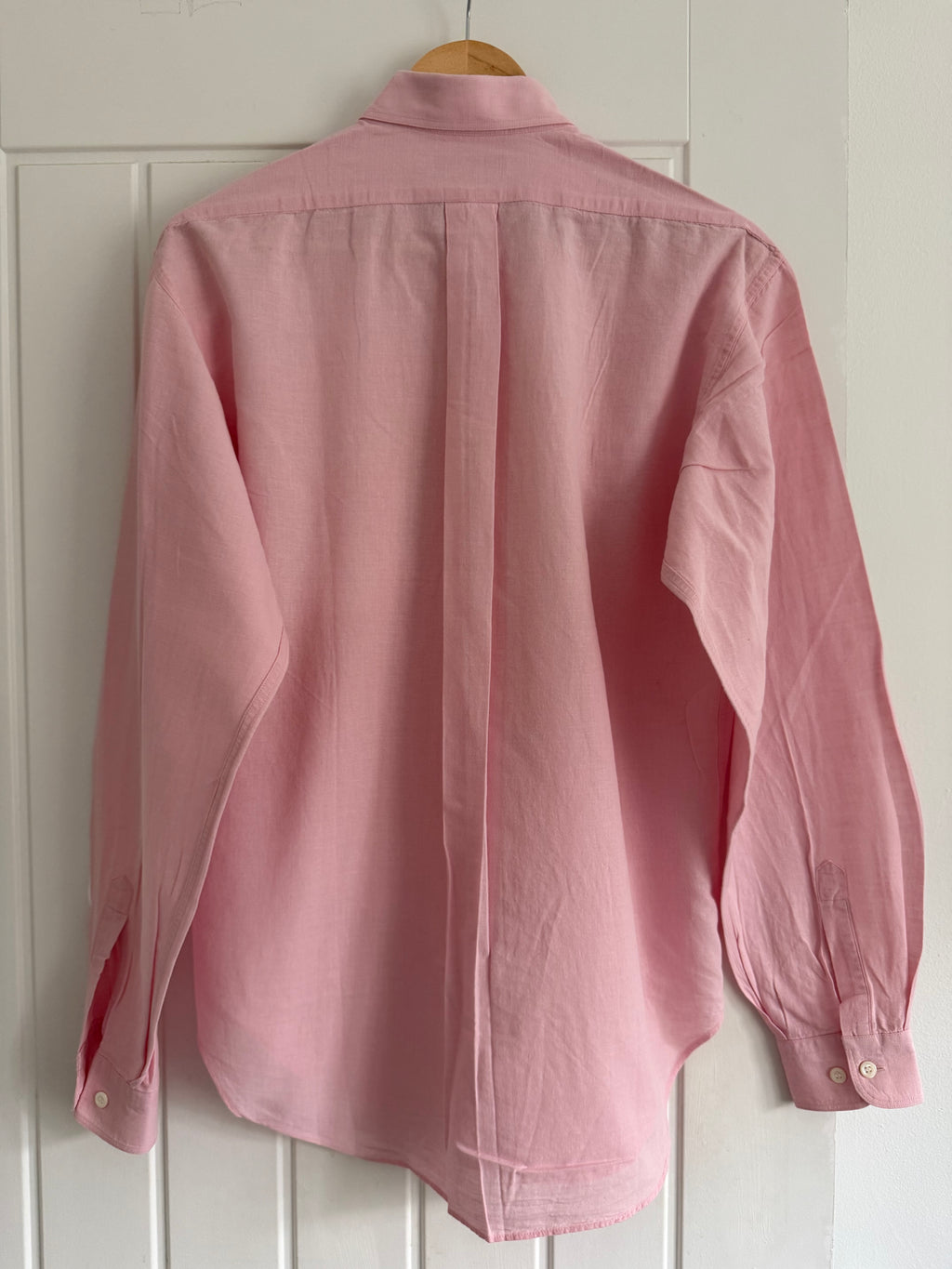 Emporio Armani 1990s Pink Linen Shirt - Size M