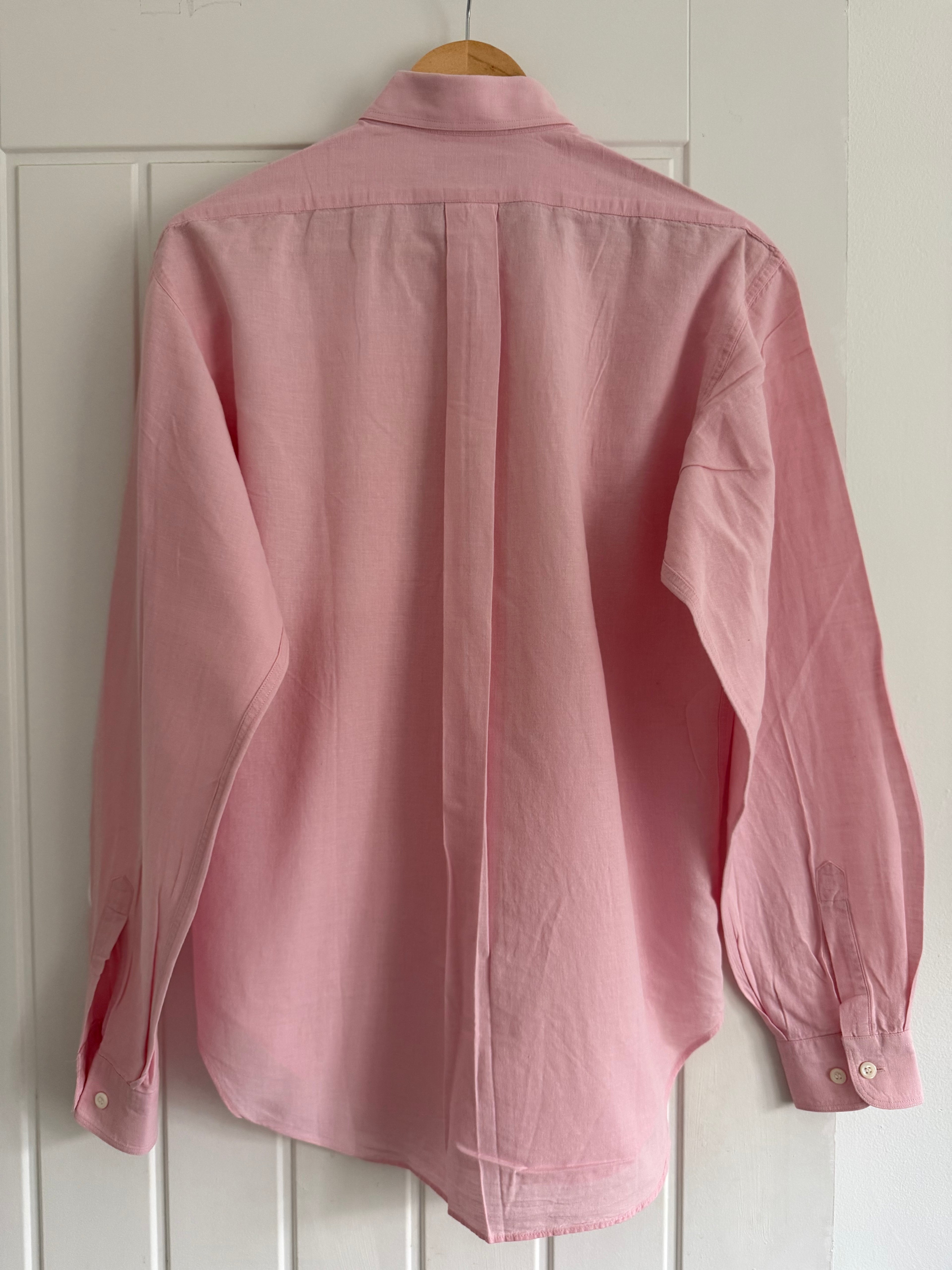 Emporio Armani 1990s Pink Linen Shirt - Size M