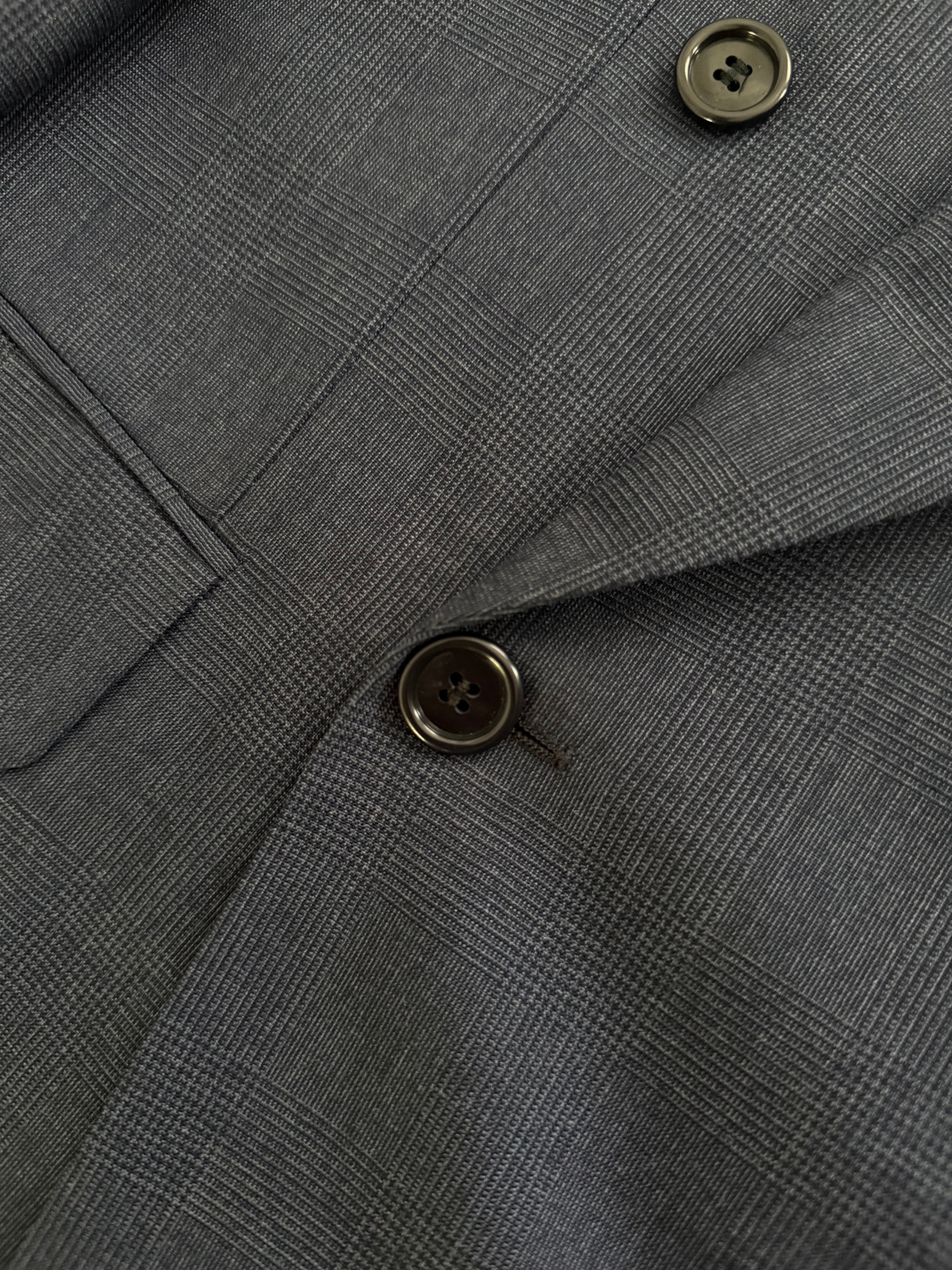 Hugo Boss 1980s 'Al Capone' Double Breasted Pleated Blue Wool Suit - Size M Jacket / 30" Waist