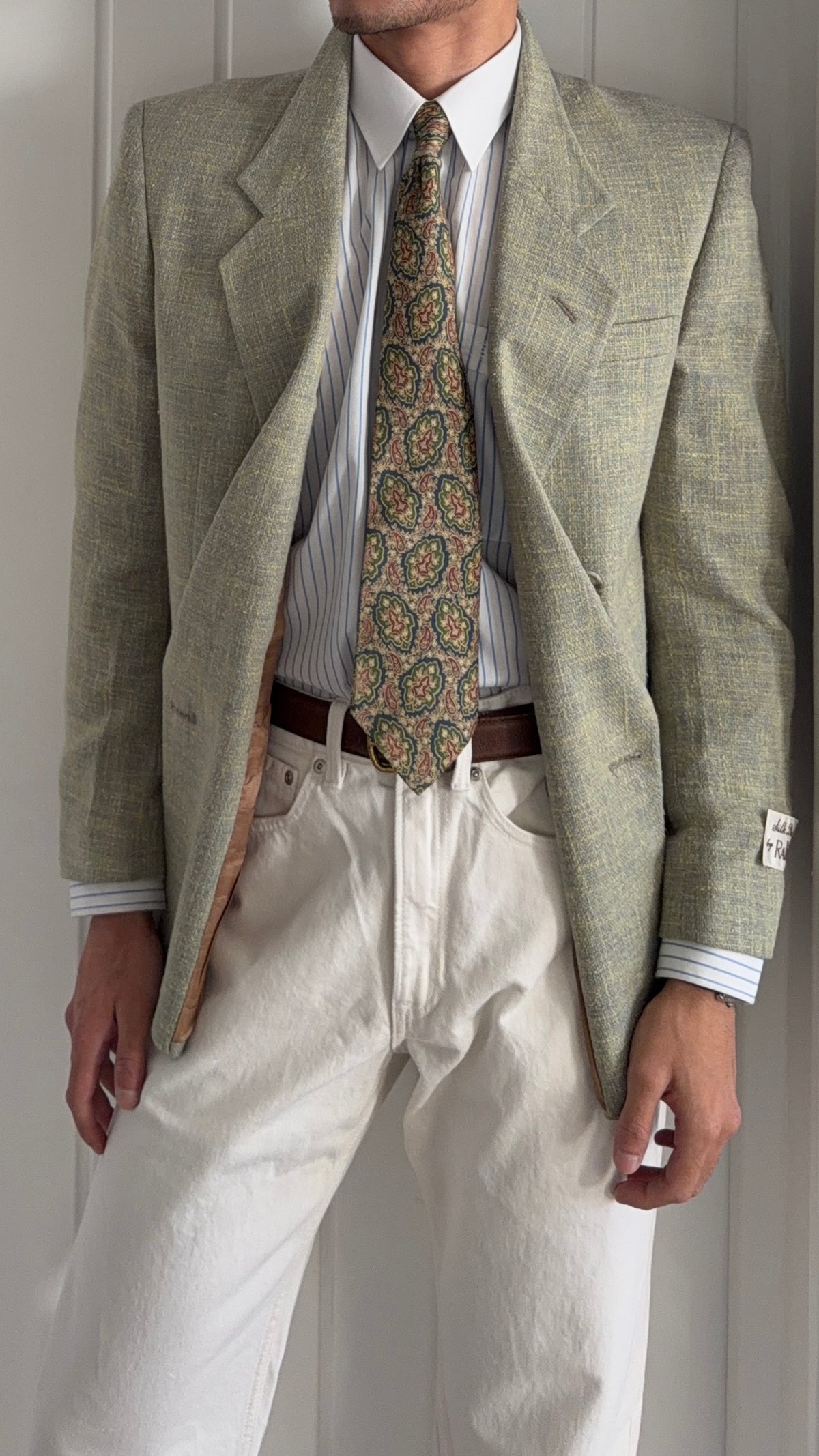 Raffinati 1990s Silk Wool Double Breasted Textured Sport Jacket Blazer  - Size S