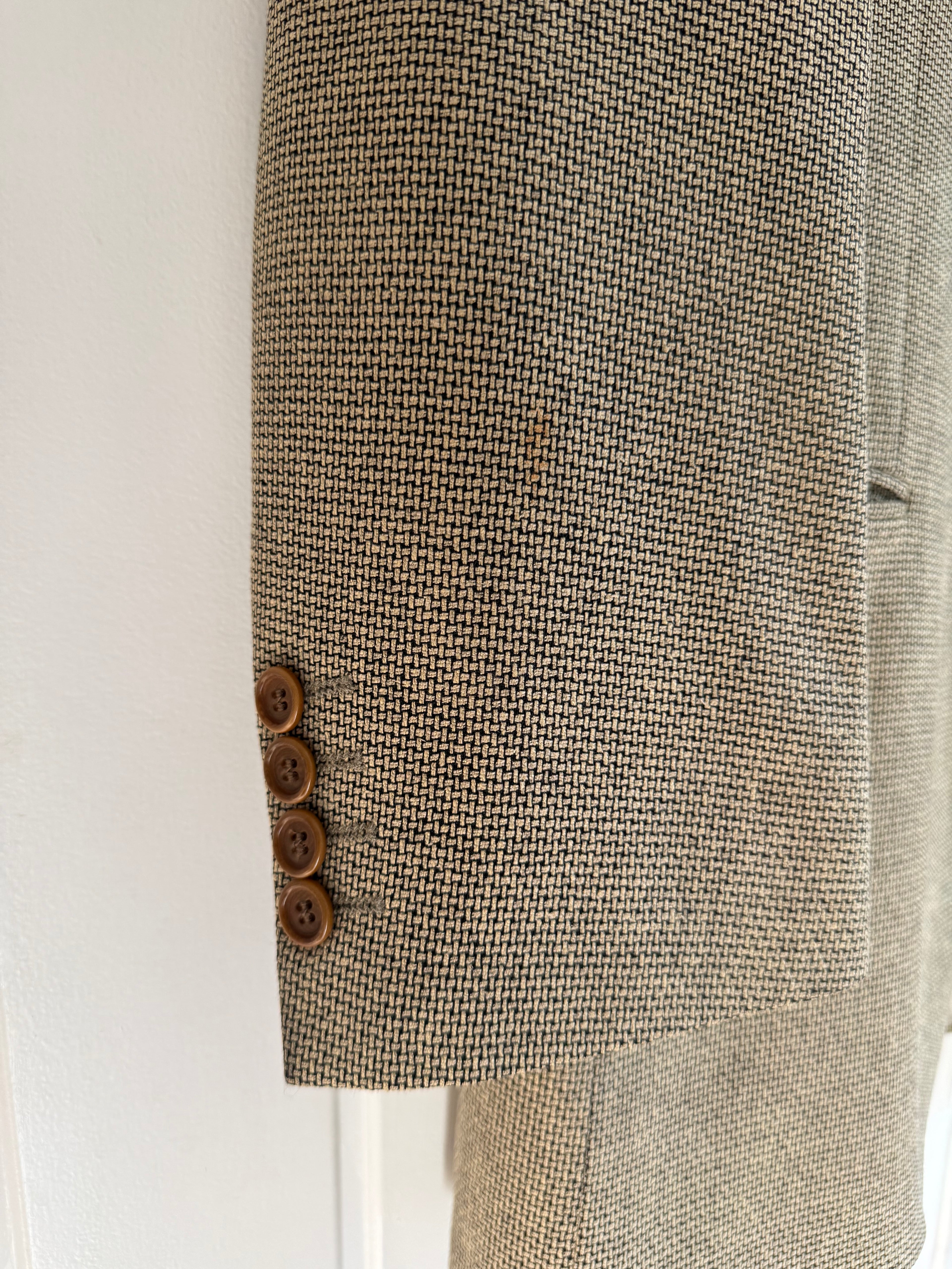 Hugo Boss 1990s Silk Wool 3B Textured Sport Jacket Blazer - Size L