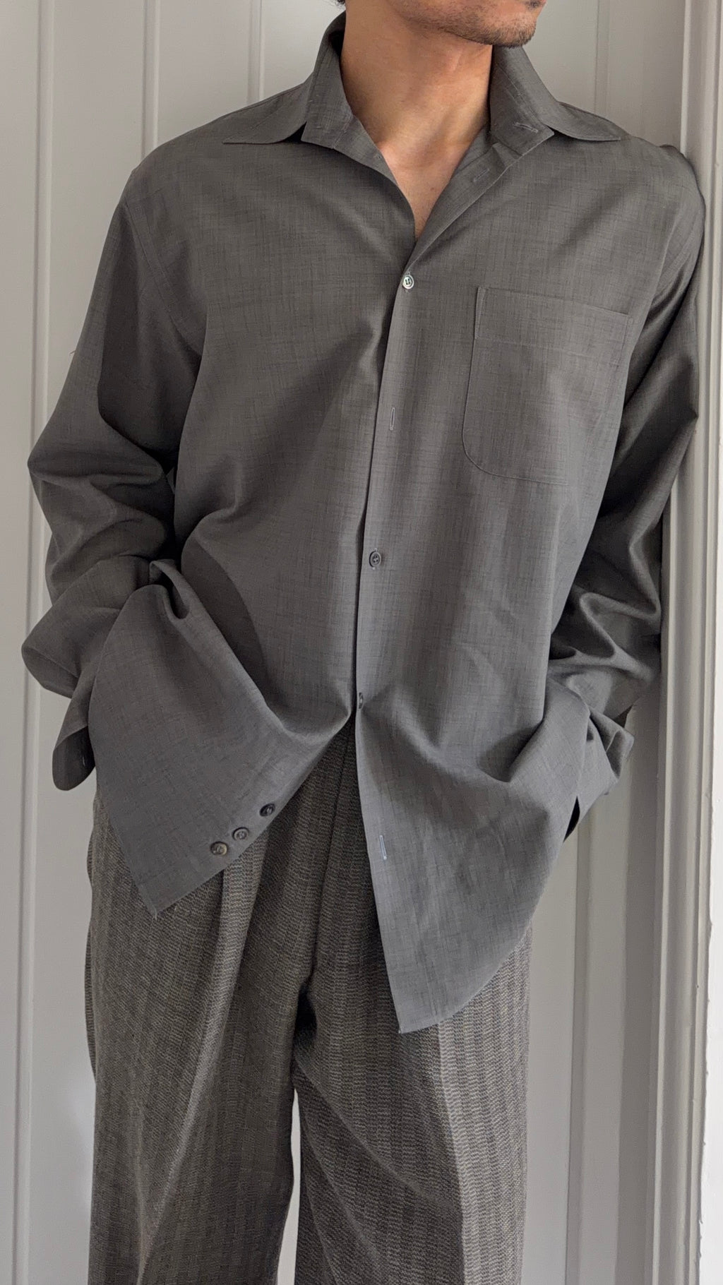 Armani 1990s Spread Collar Relaxed Shirt - Size M