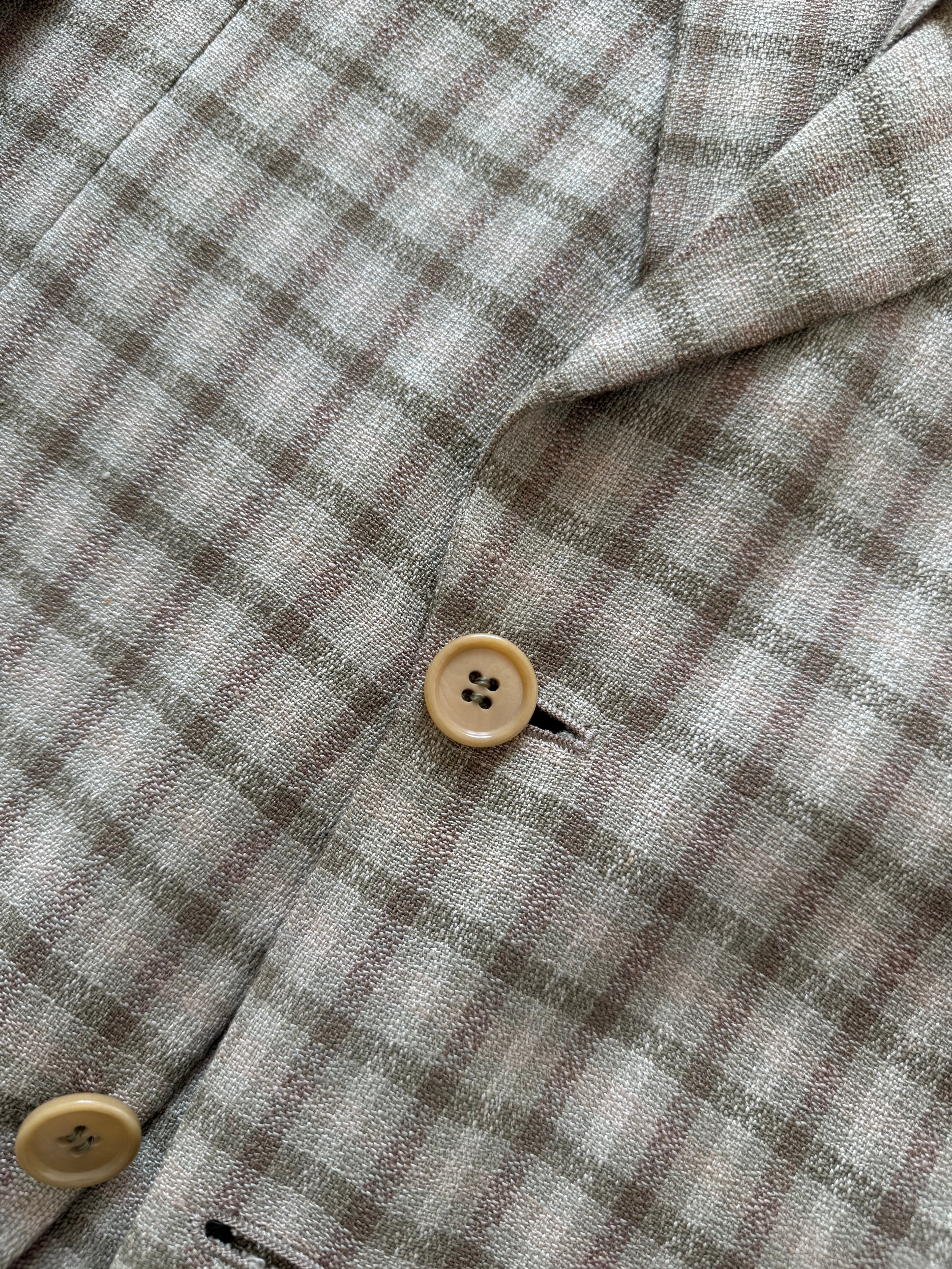 Emporio Armani 1980s 2B Textured Linen Silk Wool Lightweight Sport Jacket Blazer  - Size S