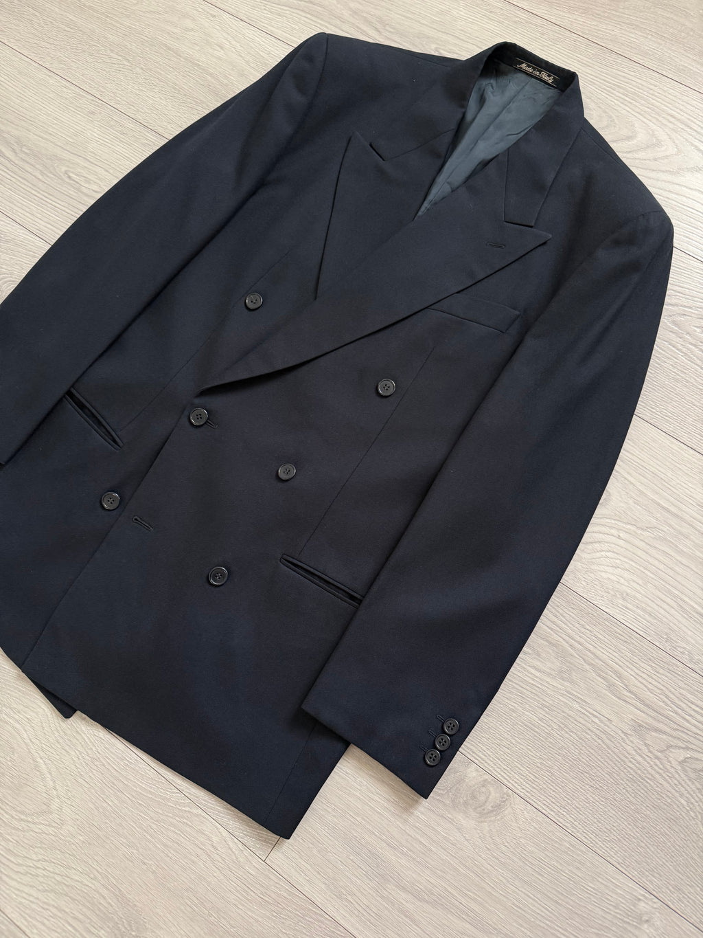 Giorgio Armani 1980s Peaked Lapel Double Breasted Wool Sport Blazer Jacket - Size M