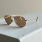 Helmut Lang 1999 Titanium Aviator Sunglasses
