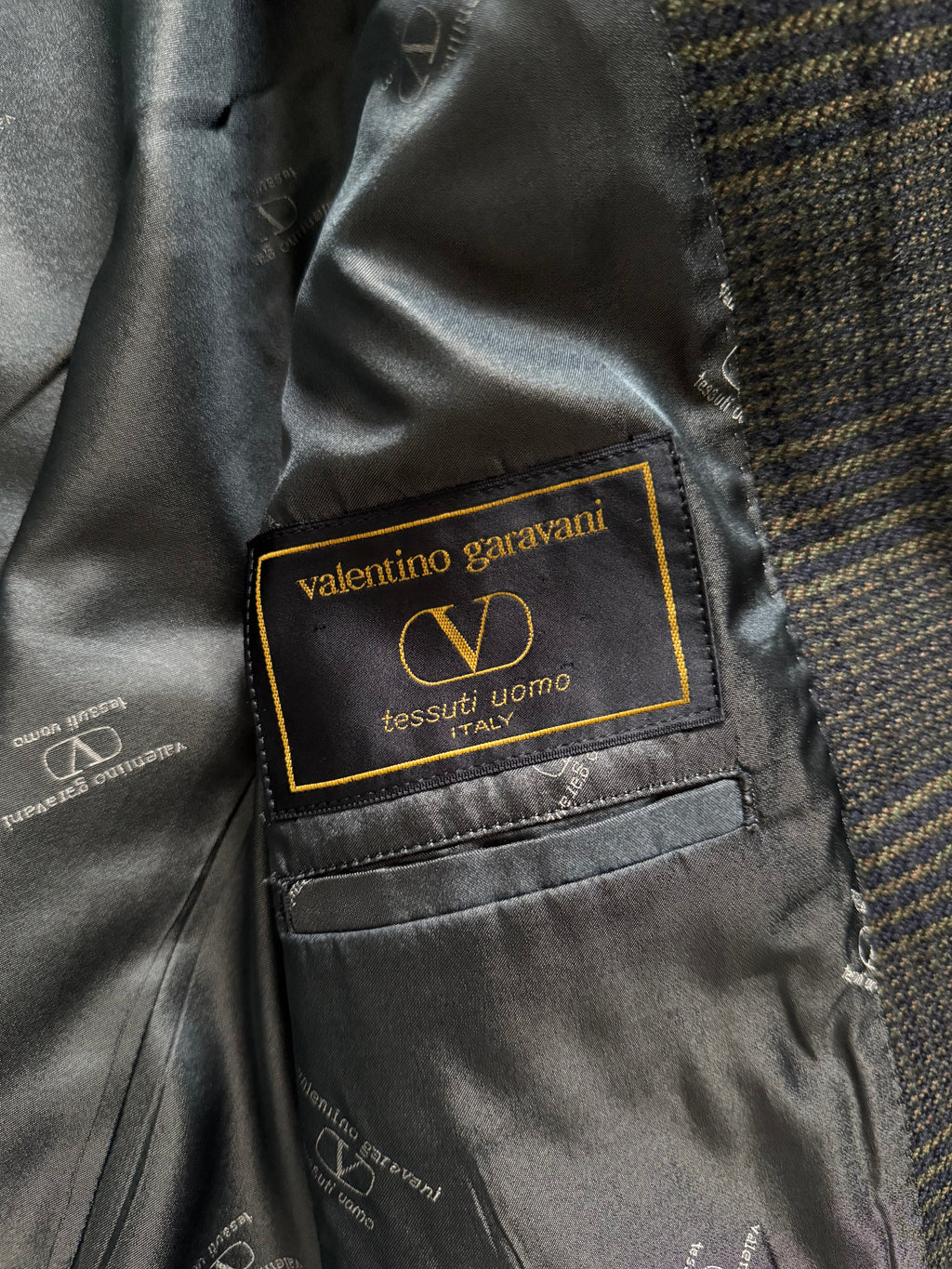 Valentino 1980s 2B Textured Check Wool Sports Jacket Blazer - Size S