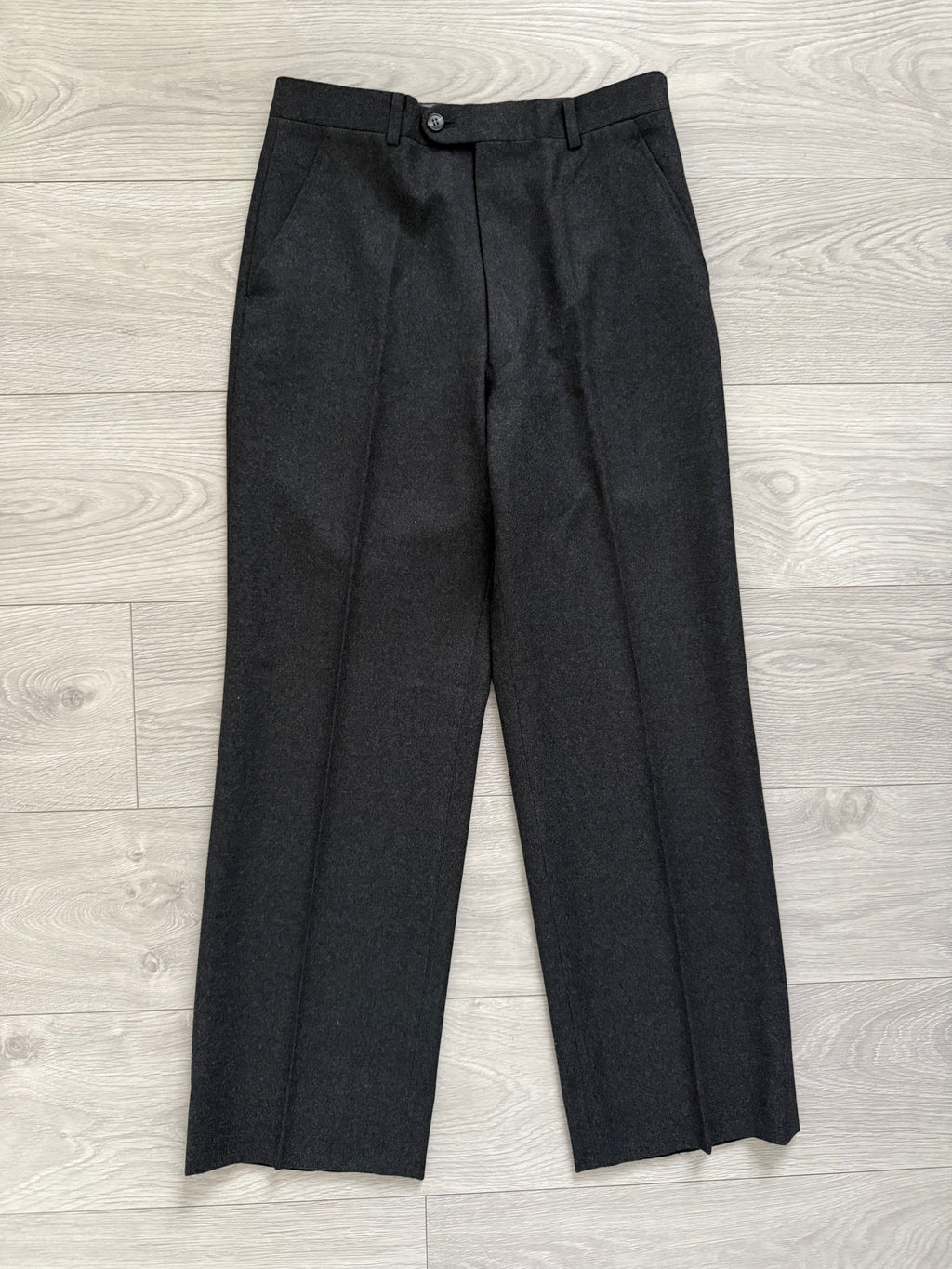 Christian Dior 1980s Peaked Lapel Double Breasted Metal Button Wool Suit - Size S Jacket / 29" Waist