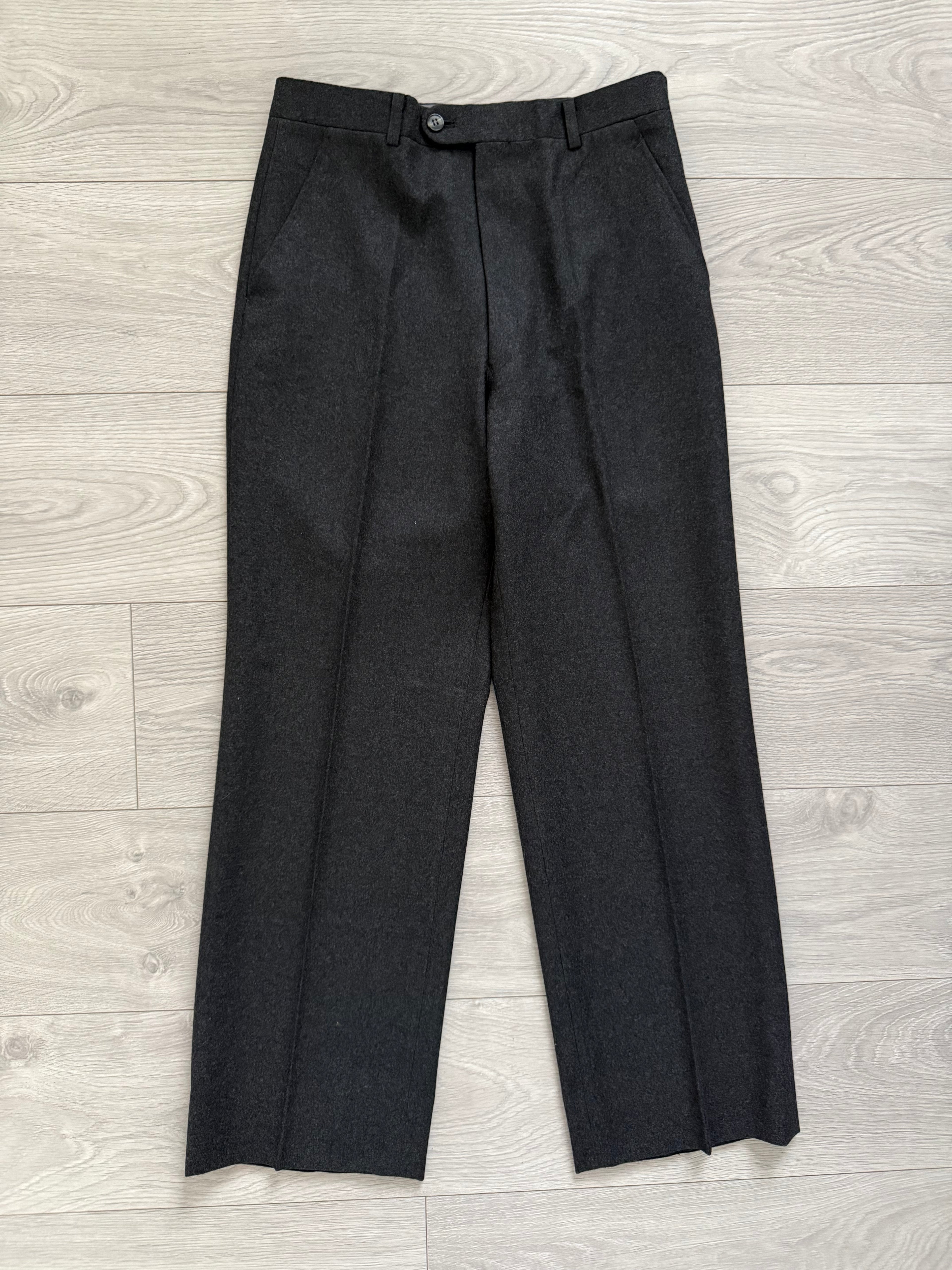 Christian Dior 1980s Peaked Lapel Double Breasted Metal Button Wool Suit - Size S Jacket / 29" Waist