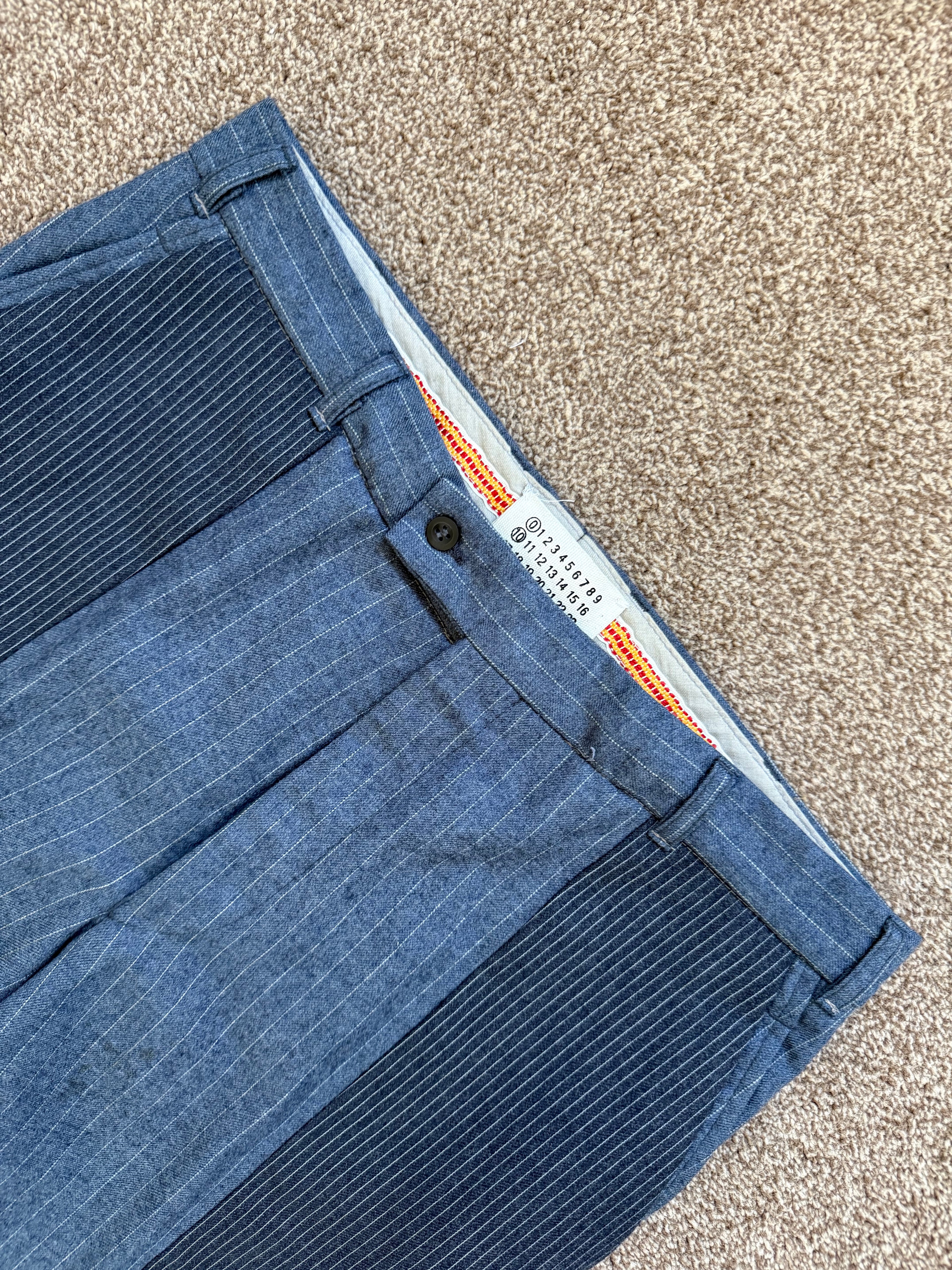 Maison Martin Margiela Artisanal Line (0)(10) AW2004 Re-Worked Striped Pants - Size 34" Waist