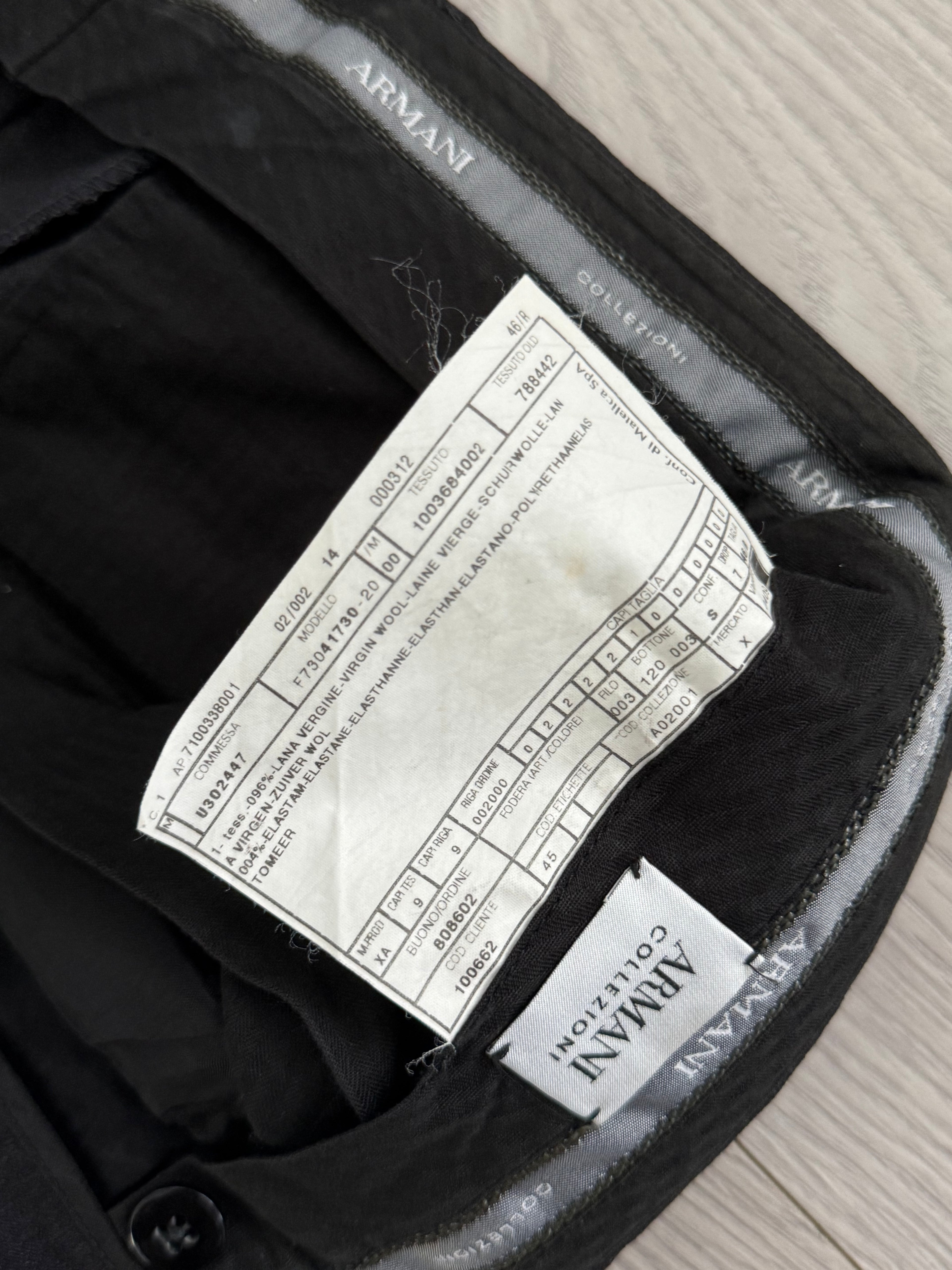 Armani 2000s Pleated Wool Grey Pants - Size 30" Waist