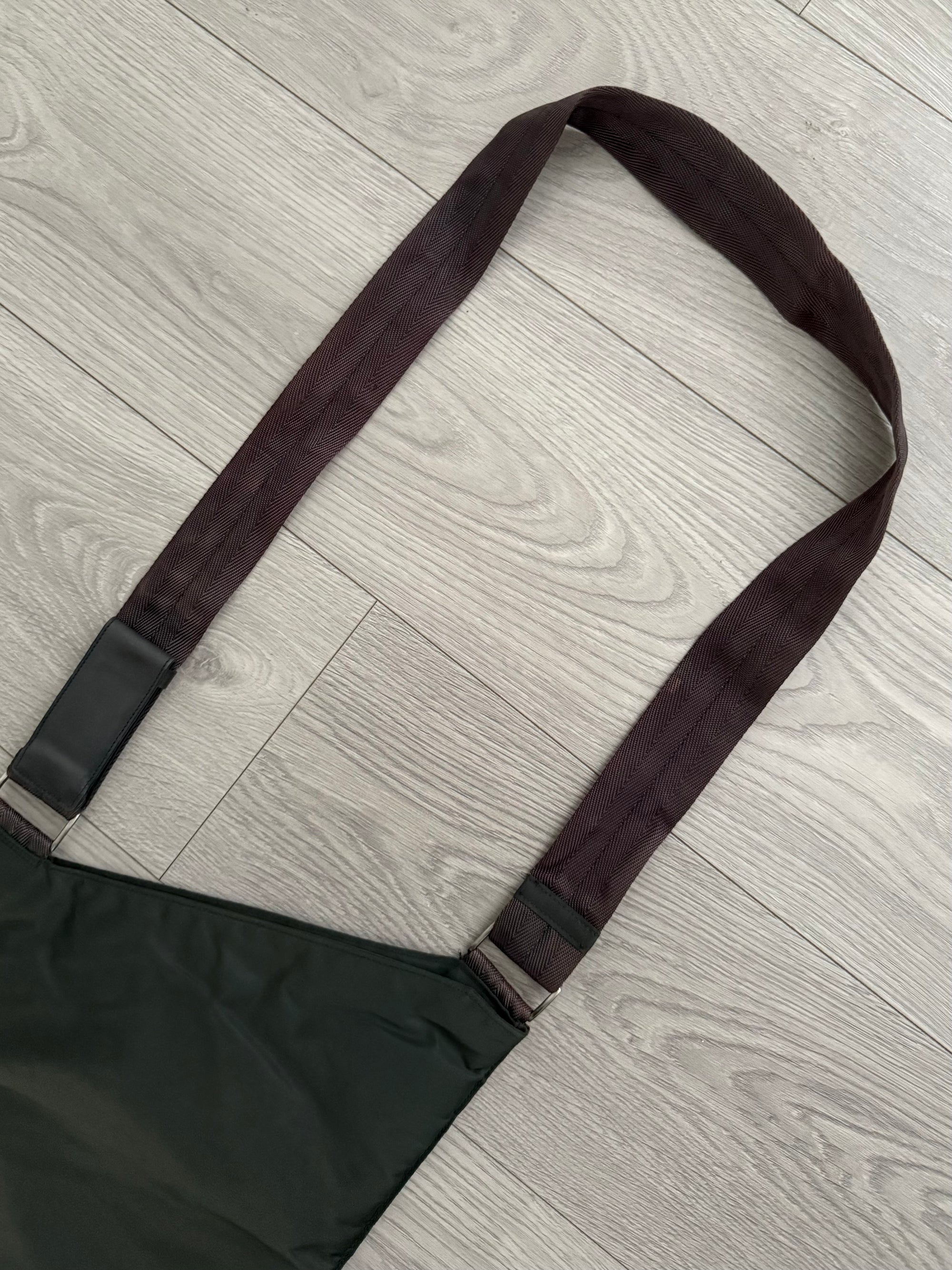 Prada FW1998 Anatomical Plaque Logo Nylon Crossbody Bag