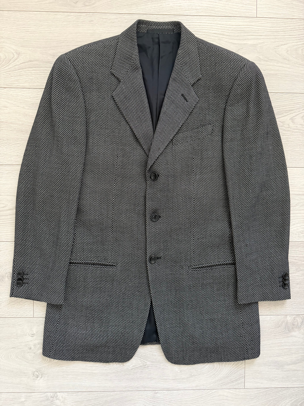 Armani 1990s 3B Textured Pleated Wool Suit  - Size M Jacket / 32" Waist