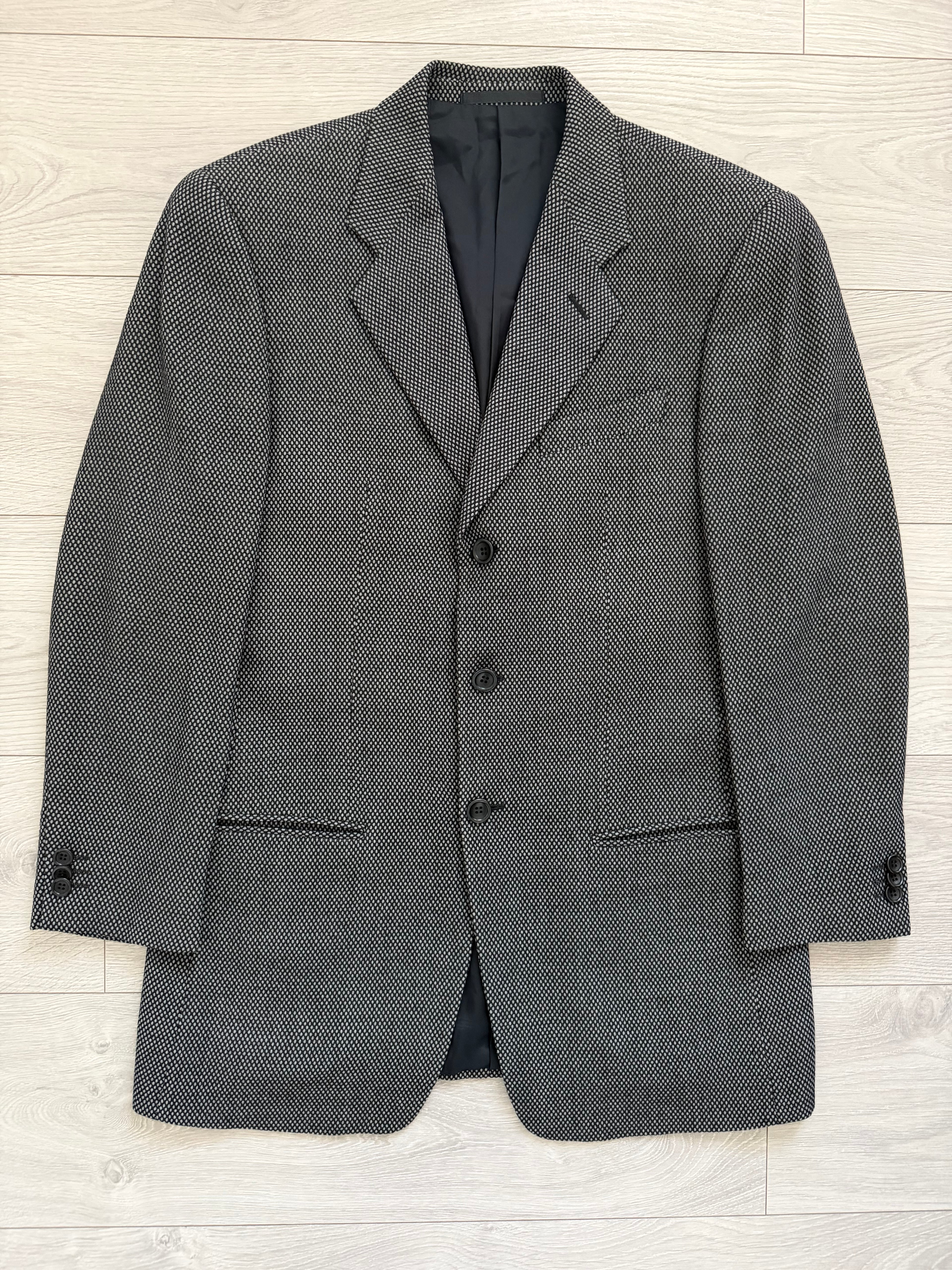 Armani 1990s 3B Textured Pleated Wool Suit  - Size M Jacket / 32" Waist