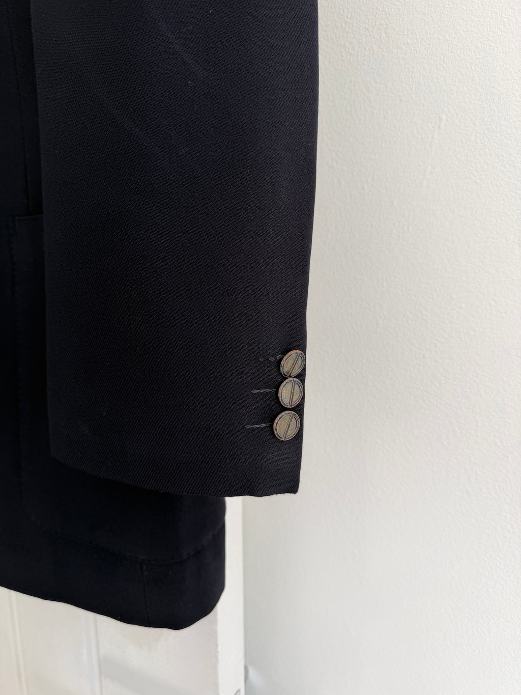 Dior 1980s 2B Metal Button Navy Wool Sport Jacket Blazer  - Size M