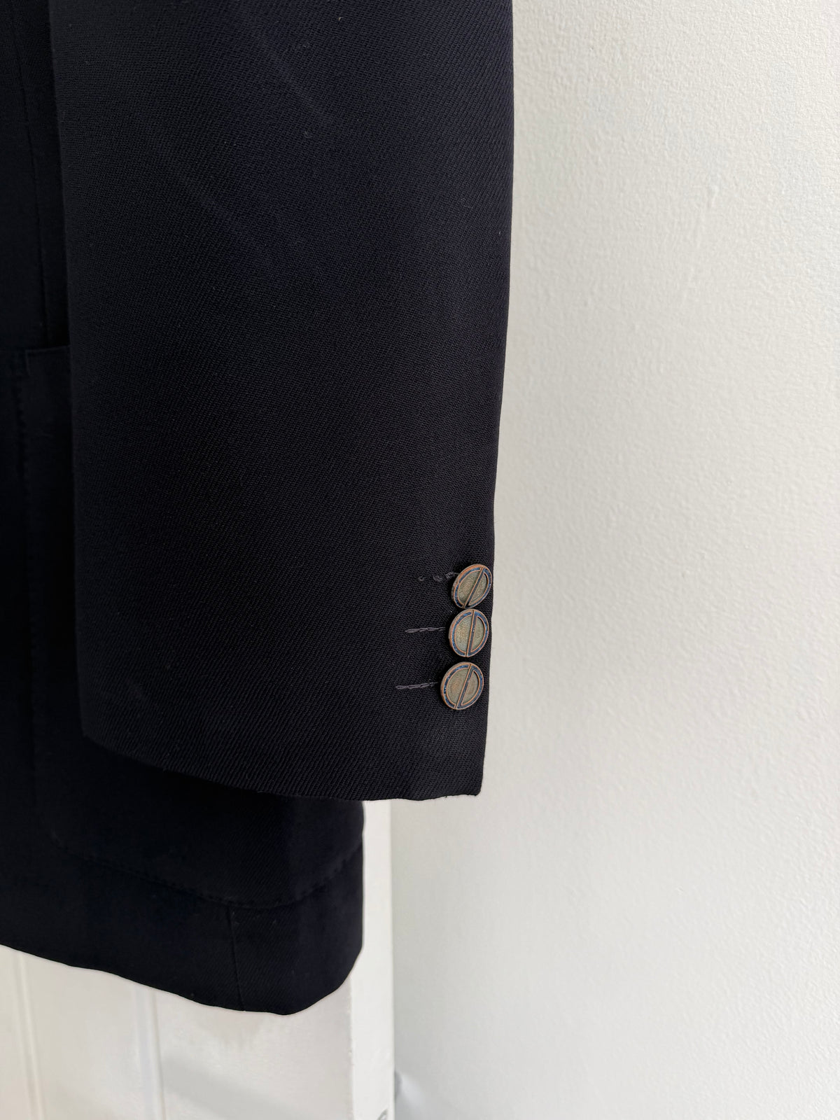 Dior 1980s 2B Metal Button Navy Wool Sport Jacket Blazer  - Size M