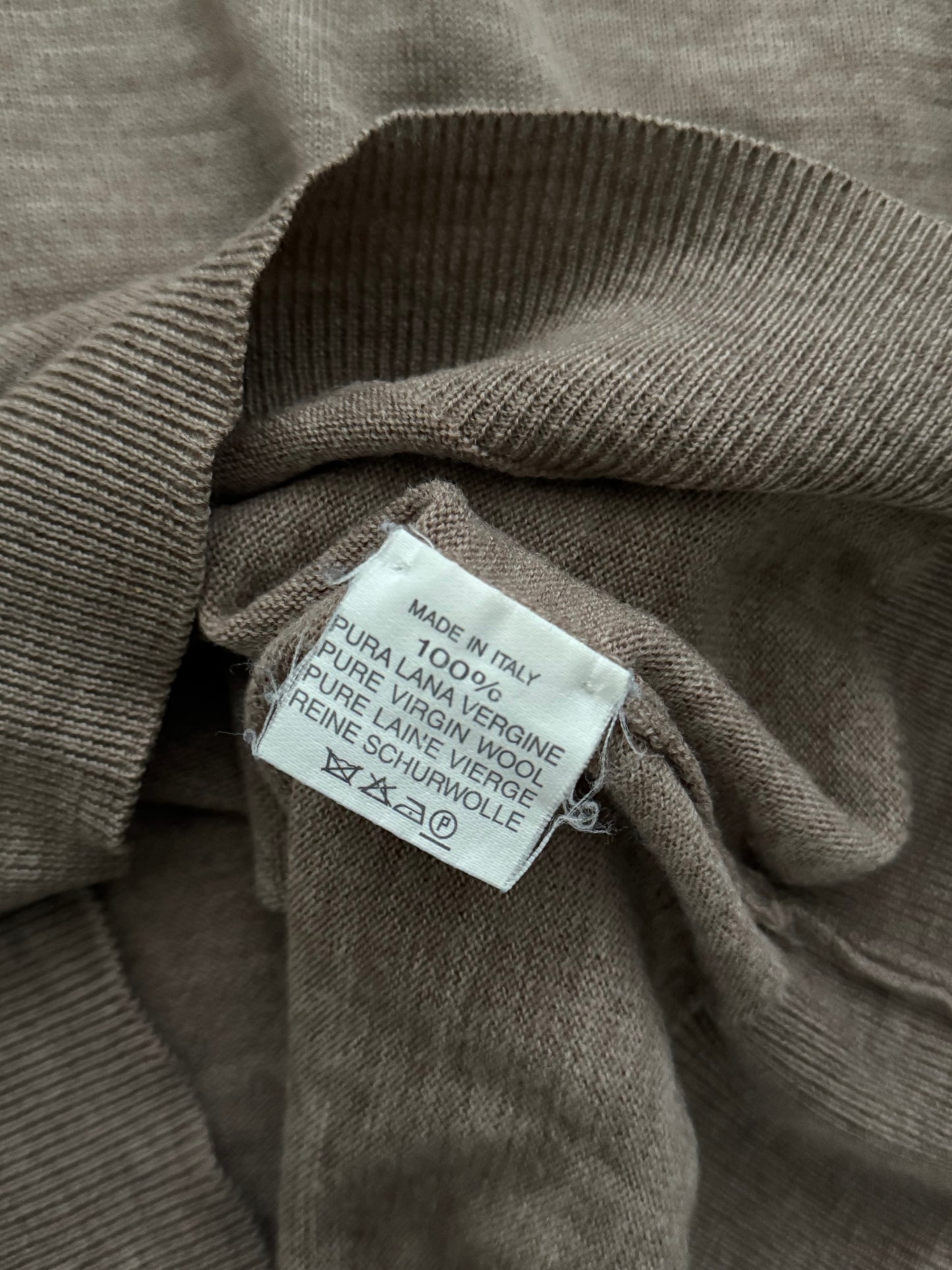 Maison Martin Margiela FW1999 Wool Leather Elbow Patch Turtleneck Knit Sweater - Size M