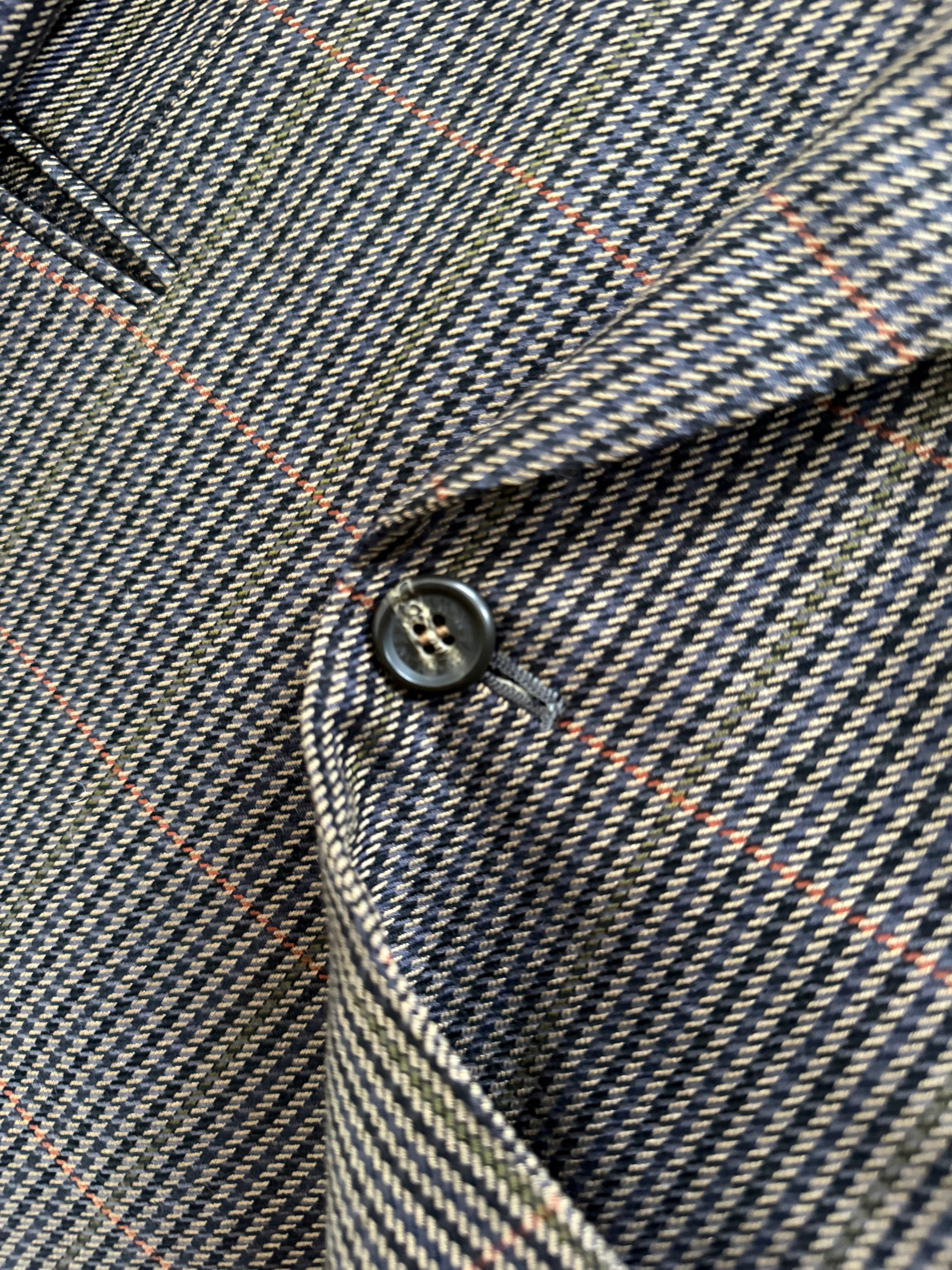 Givenchy 1980s Wool Check Peaked Lapel Double Breasted Sports Jacket Blazer - Size XL