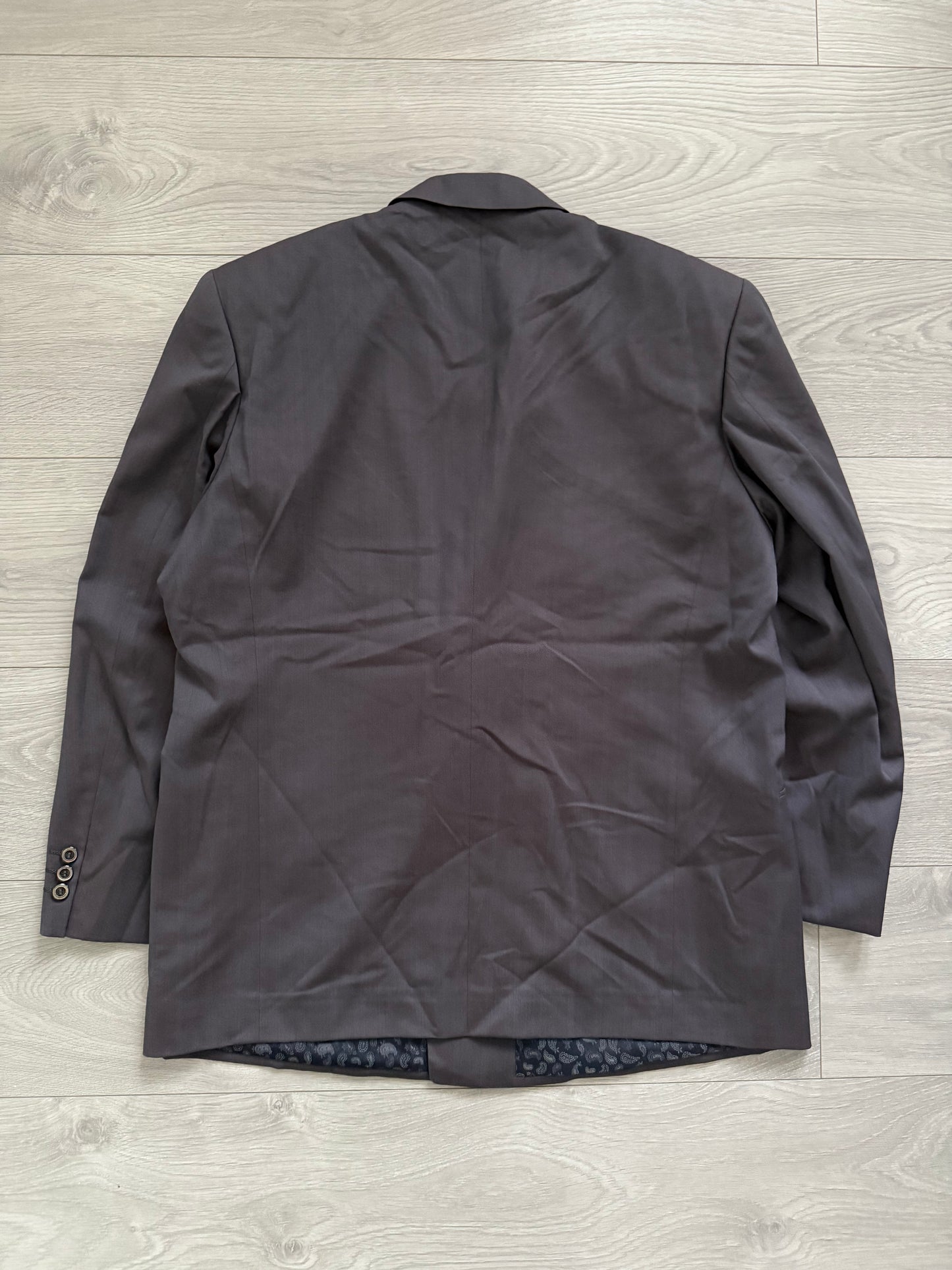 Yves Saint Laurent 1990s Double-Breasted Pleated Wool Suit - Size XL Jacket / 36" Waist