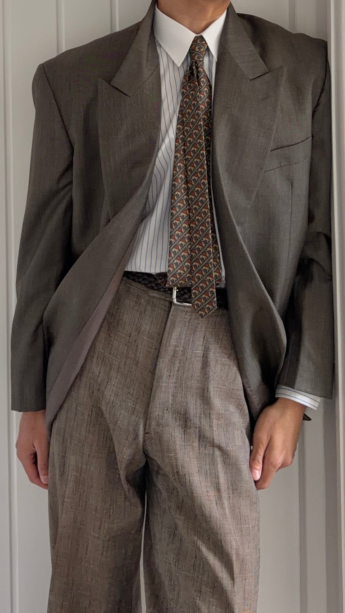 Giorgio Armani 1980s Peaked Lapel Double Breasted Wool Sport Jacket Blazer - Size XL