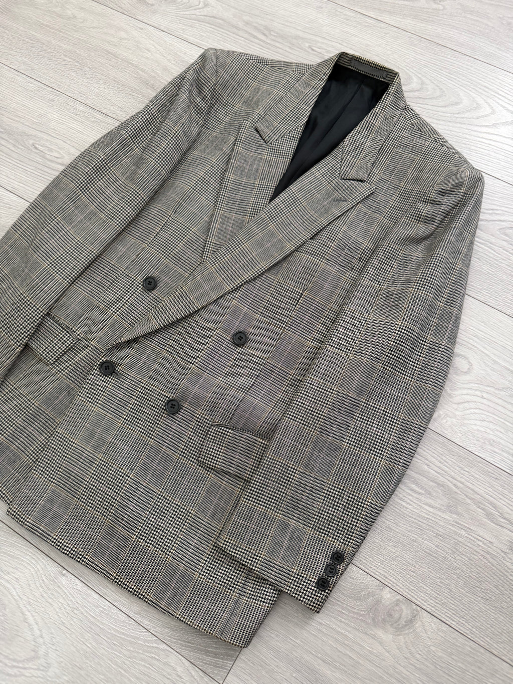 Paul Smith 1990s Peaked Lapel Double Breasted Wool Check Suit - Size M Jacket / 32" Waist