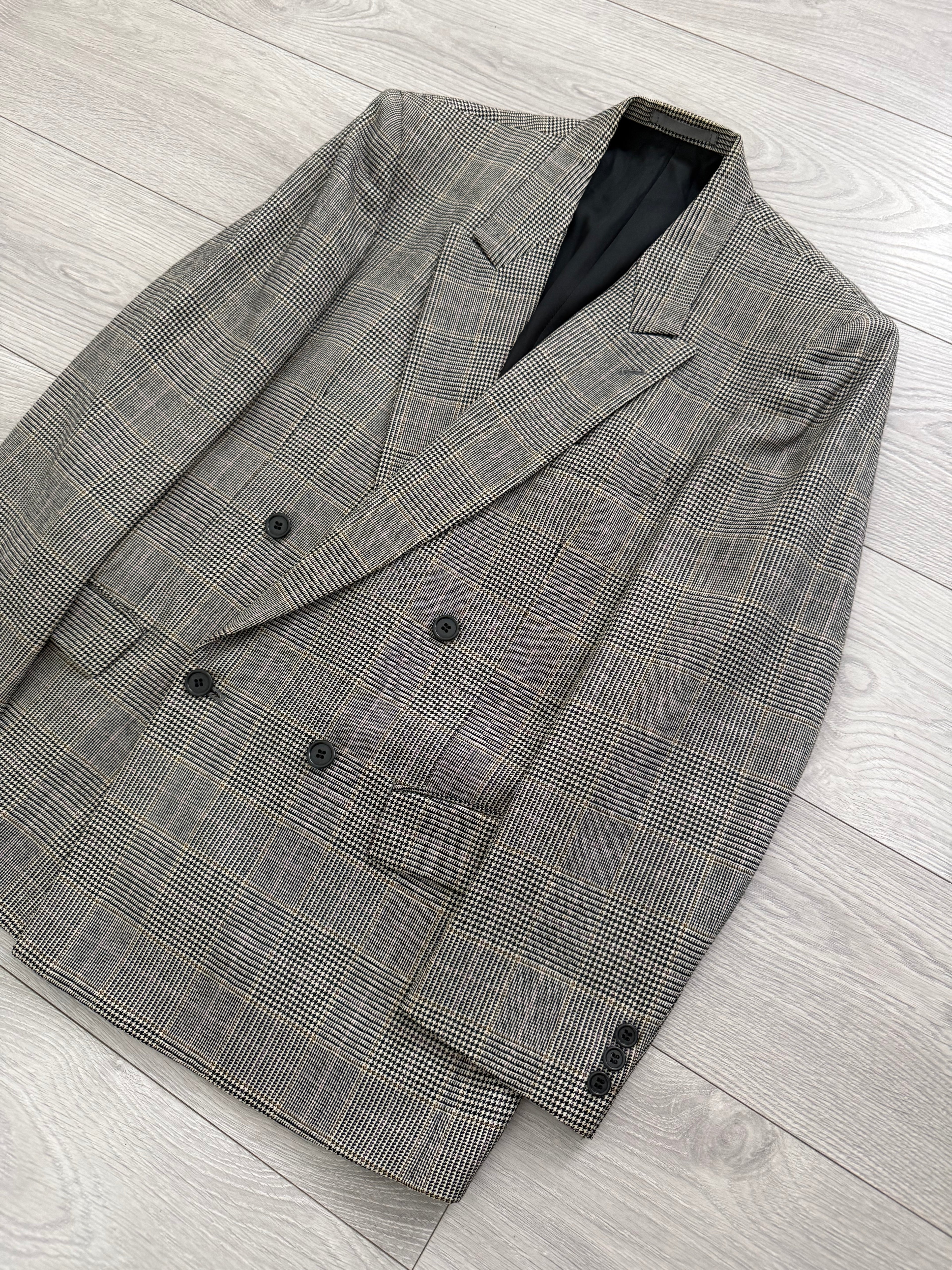 Paul Smith 1990s Peaked Lapel Double Breasted Wool Check Suit - Size M Jacket / 32" Waist
