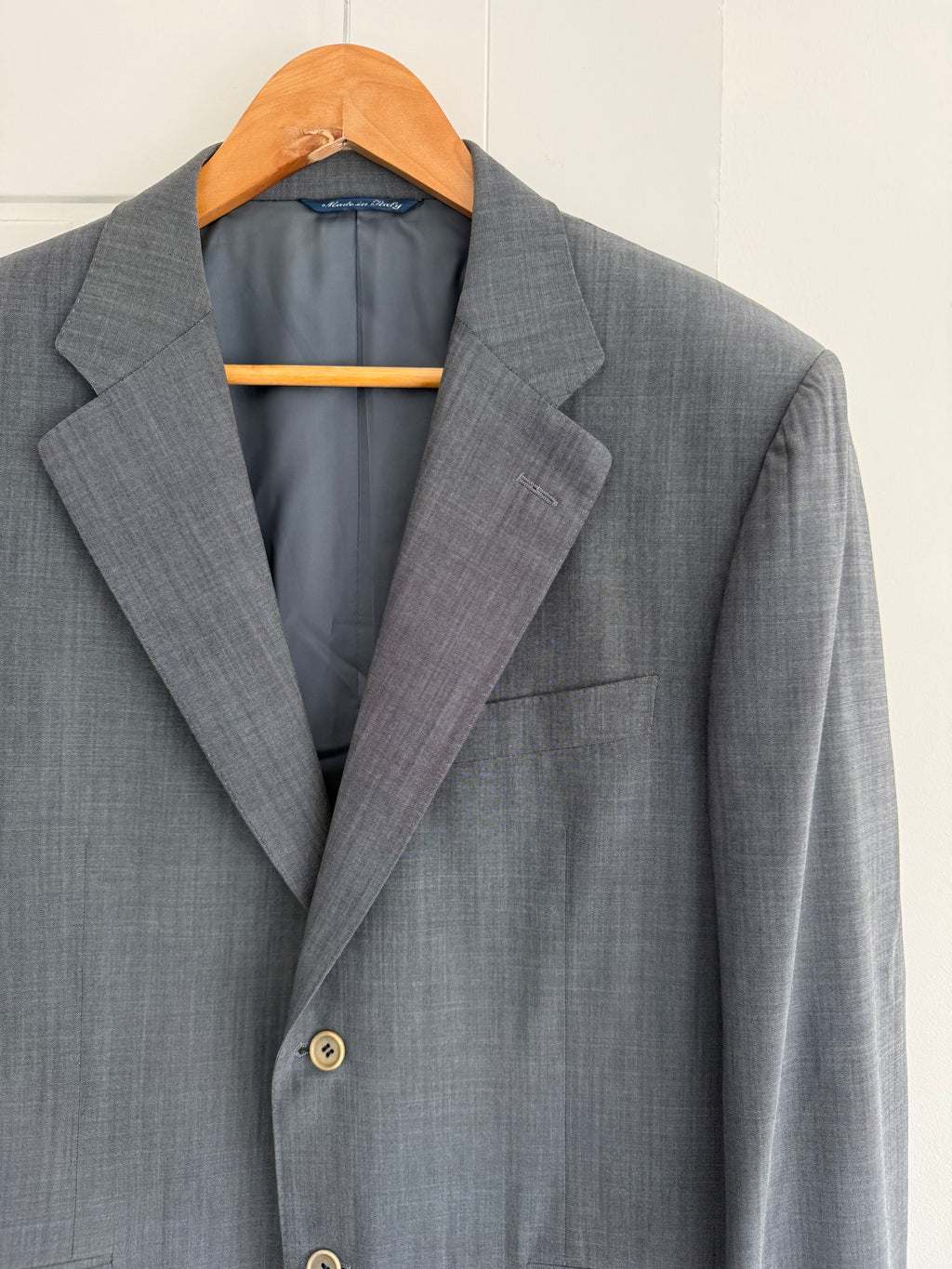 Canali 1990s Slate Blue 2B Wool Sport Jacket Blazer Made in Italy - Size L