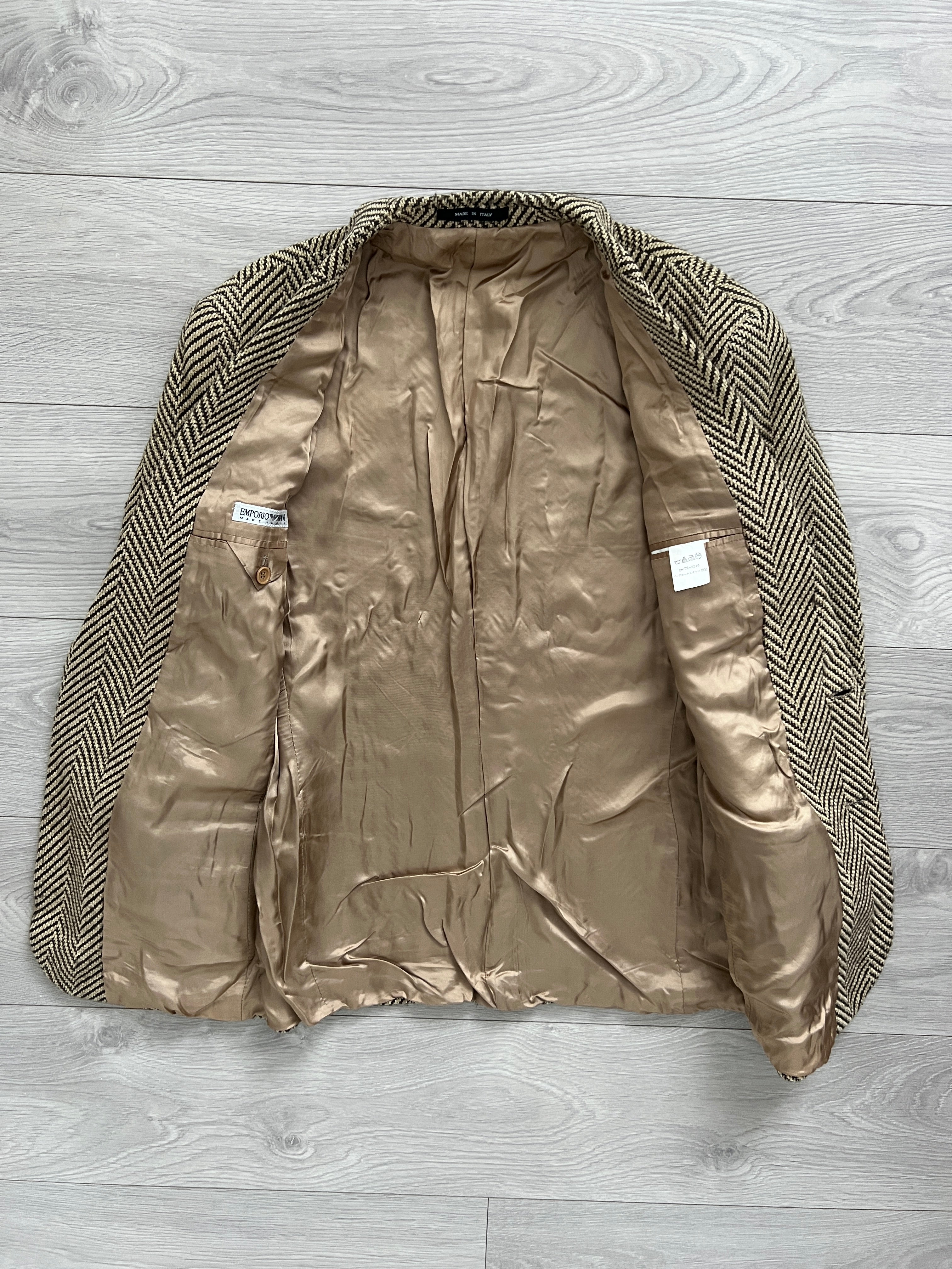 Emporio Armani 1990s Wool Herringbone Sports Jacket - Size S