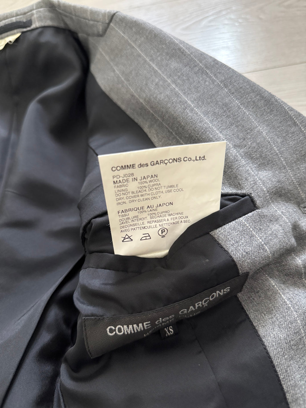 Comme Des Garcons Homme Plus AW2009 Curve Panelled Wool Suit - Size XS Jacket / 30" Waist