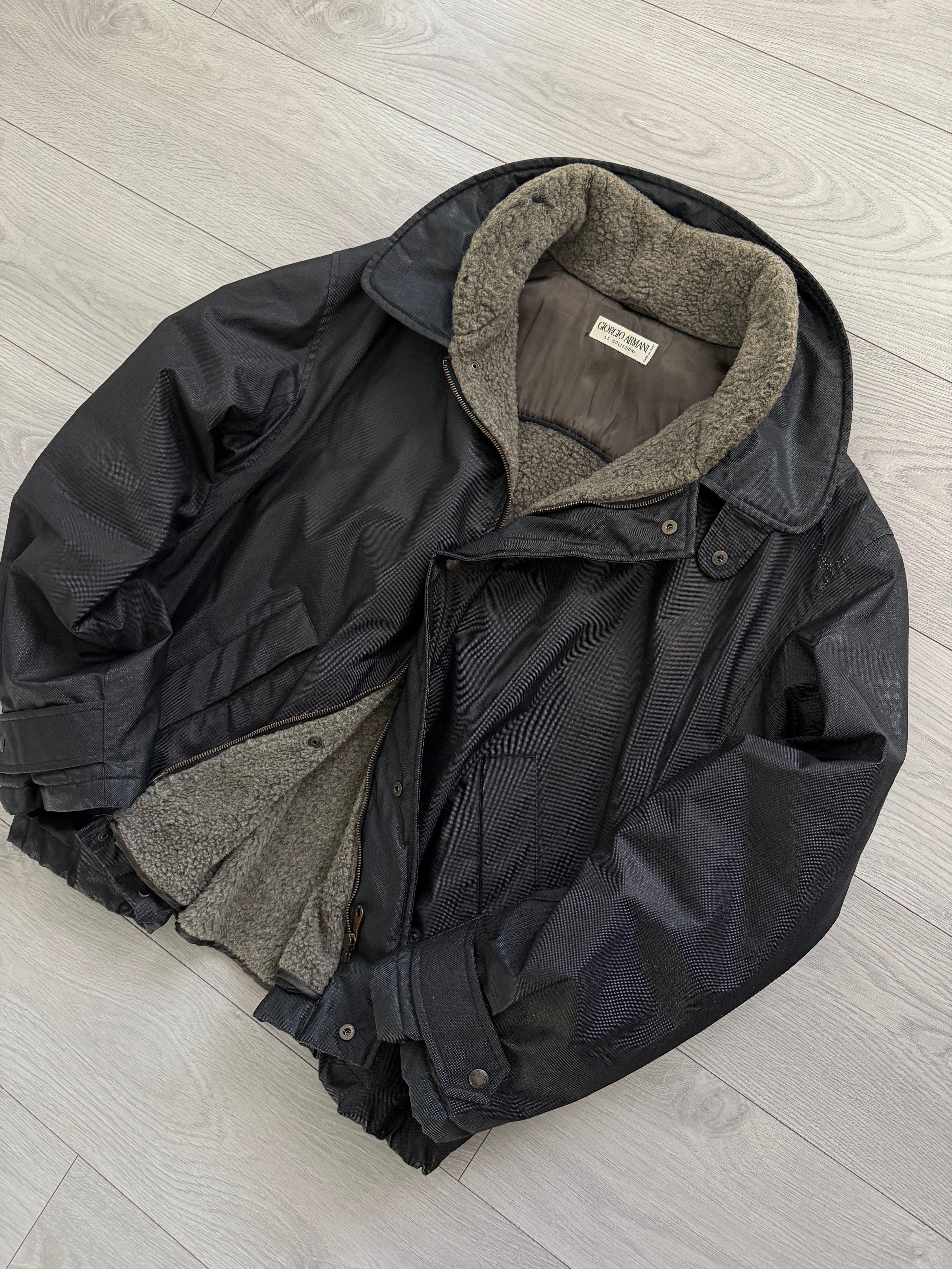 Giorgio Armani 1980s Wool Lined Military Jacket - Size L