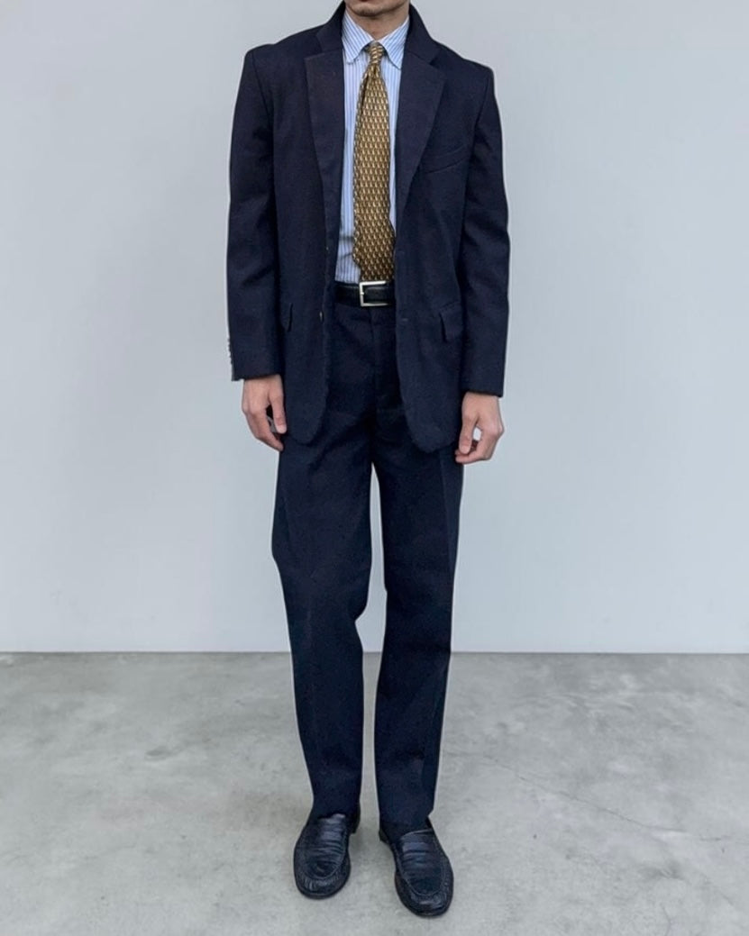 Comme Des Garcons Homme Plus SS1998 Structured Poly 'Pilled' Blue Suit - Size M Jacket / 32" Waist