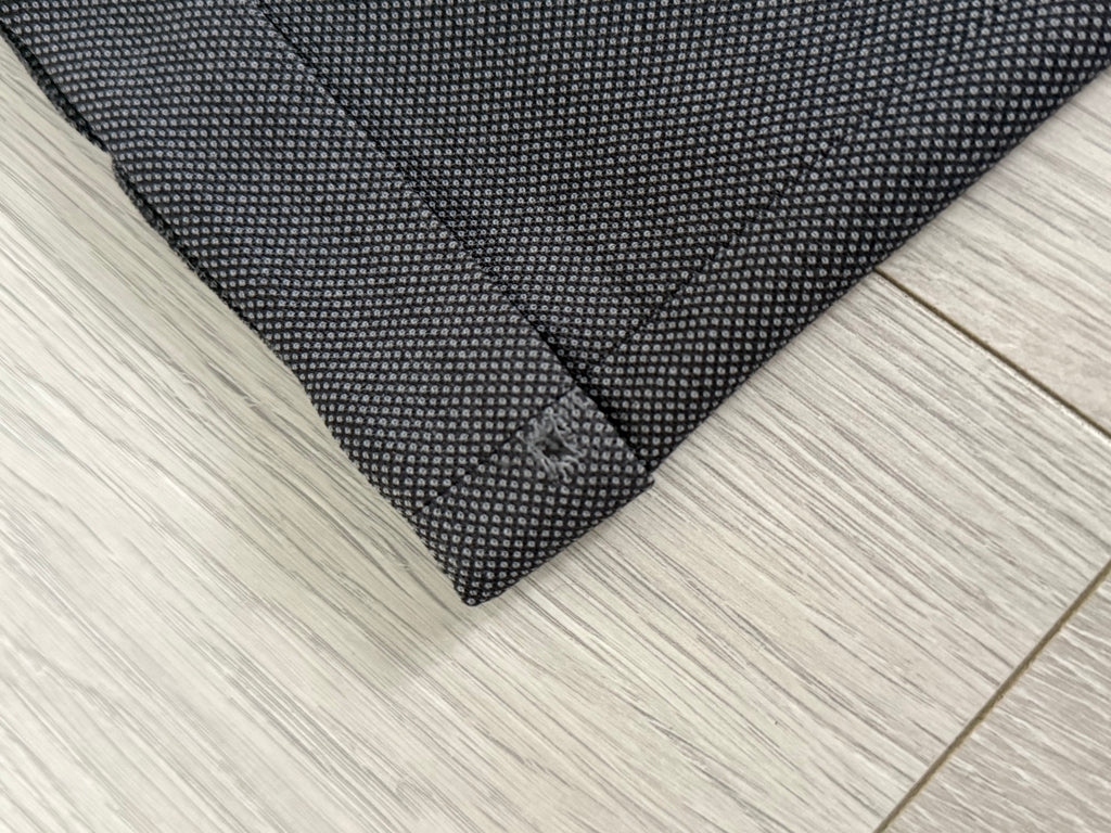 Armani 1990s Peaked Lapel Double Breasted Pleated Wool Grey Suit - Size L Jacket / 34" Waist