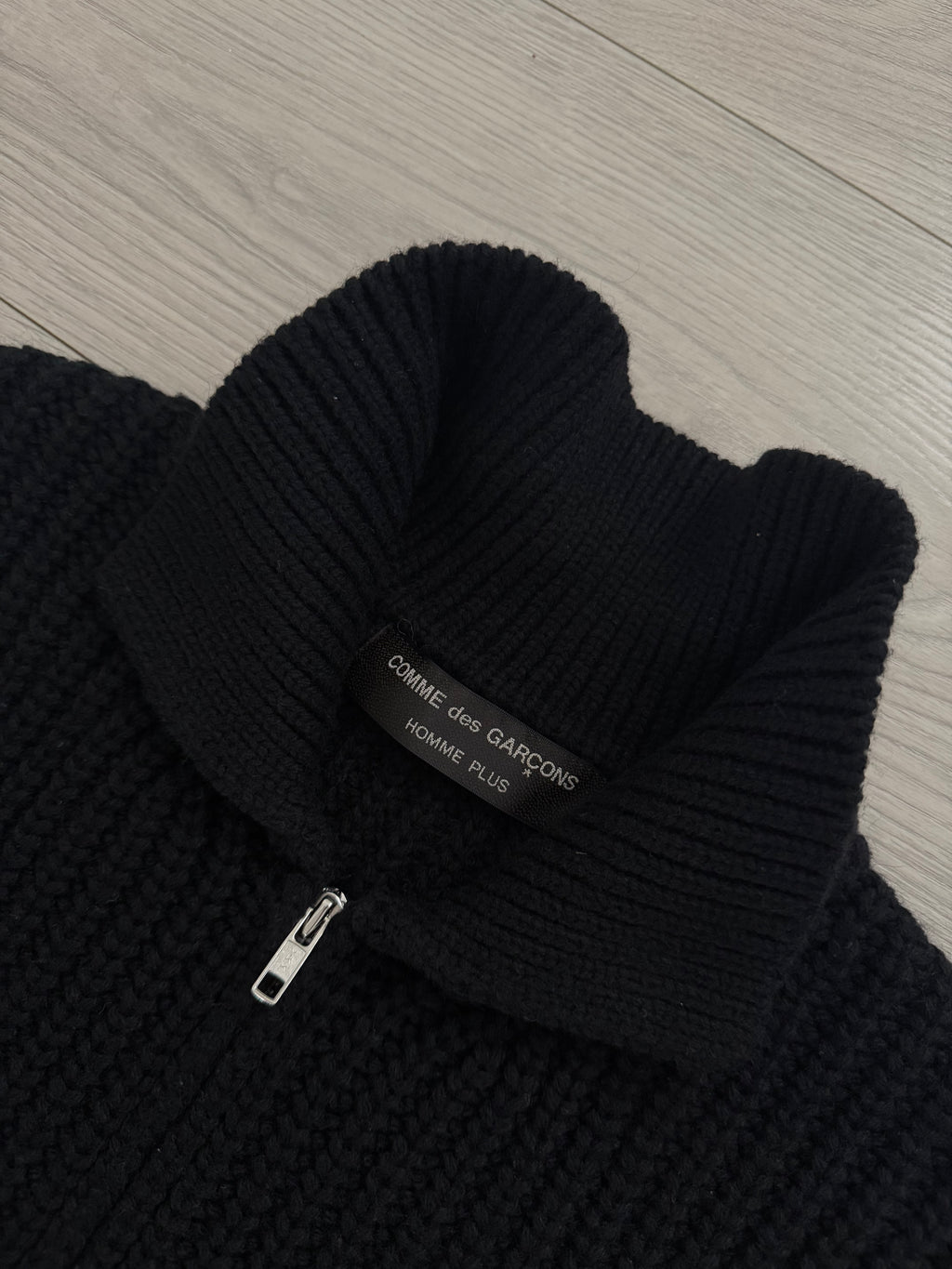 Comme Des Garcons Homme Plus FW2002 Zip Front Geometric Knit Jacket - Size S